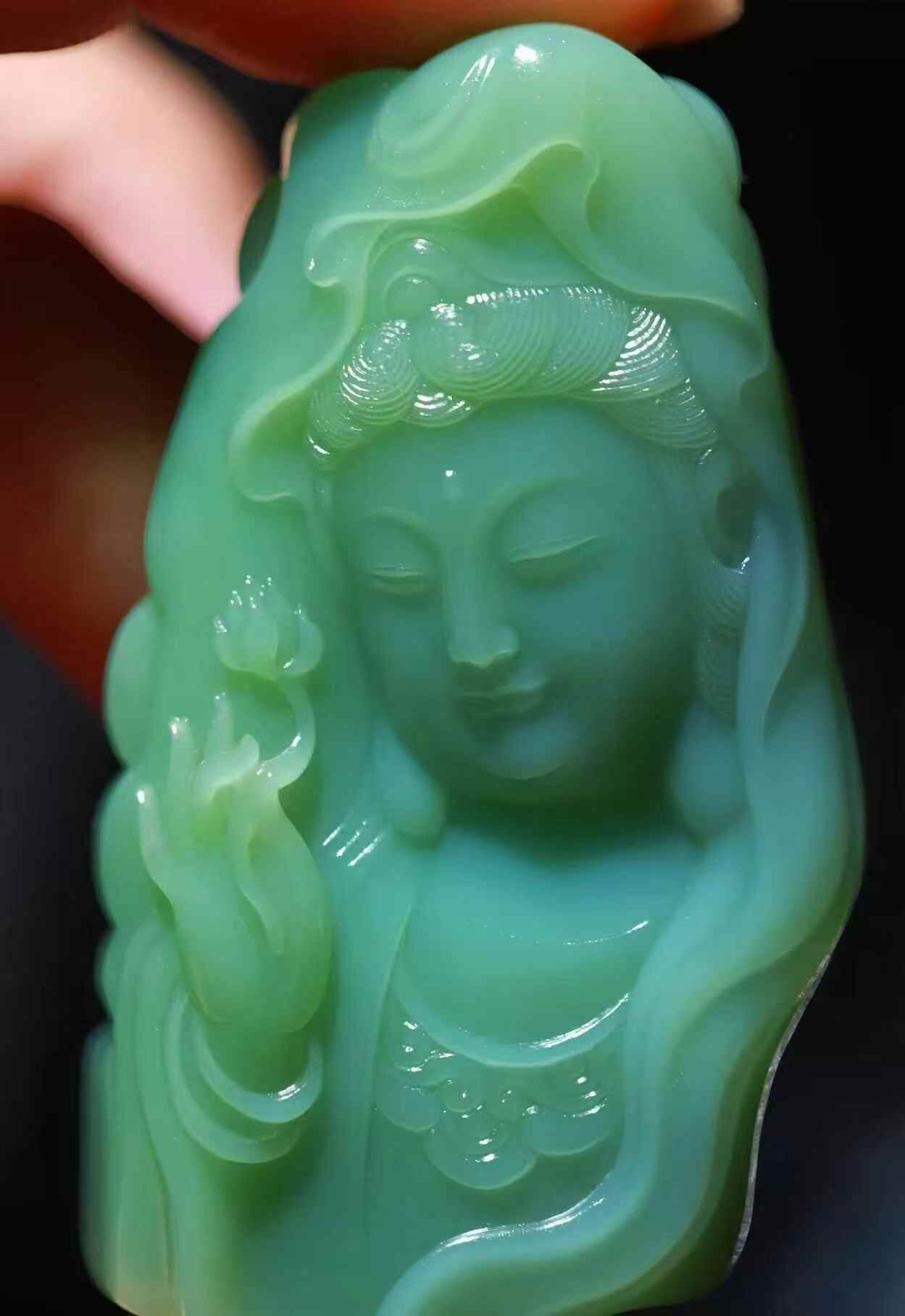 96739 和田玉粉綠觀音