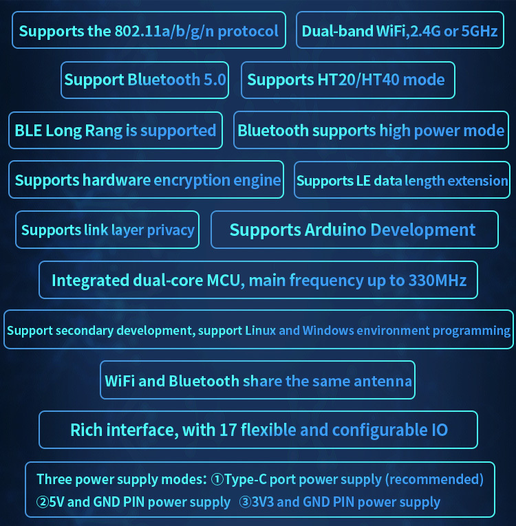 Ameba,BW20-12F,typeC,RTL8720DN,開發板,特徵
