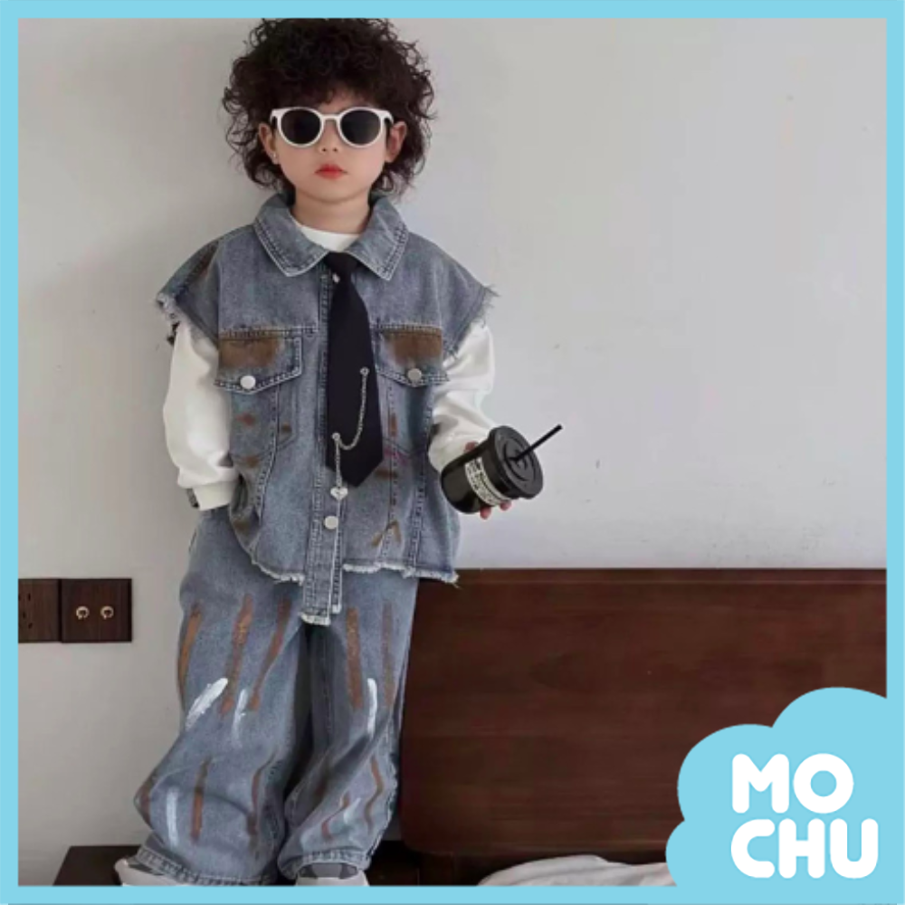 噴漆牛仔背心套裝