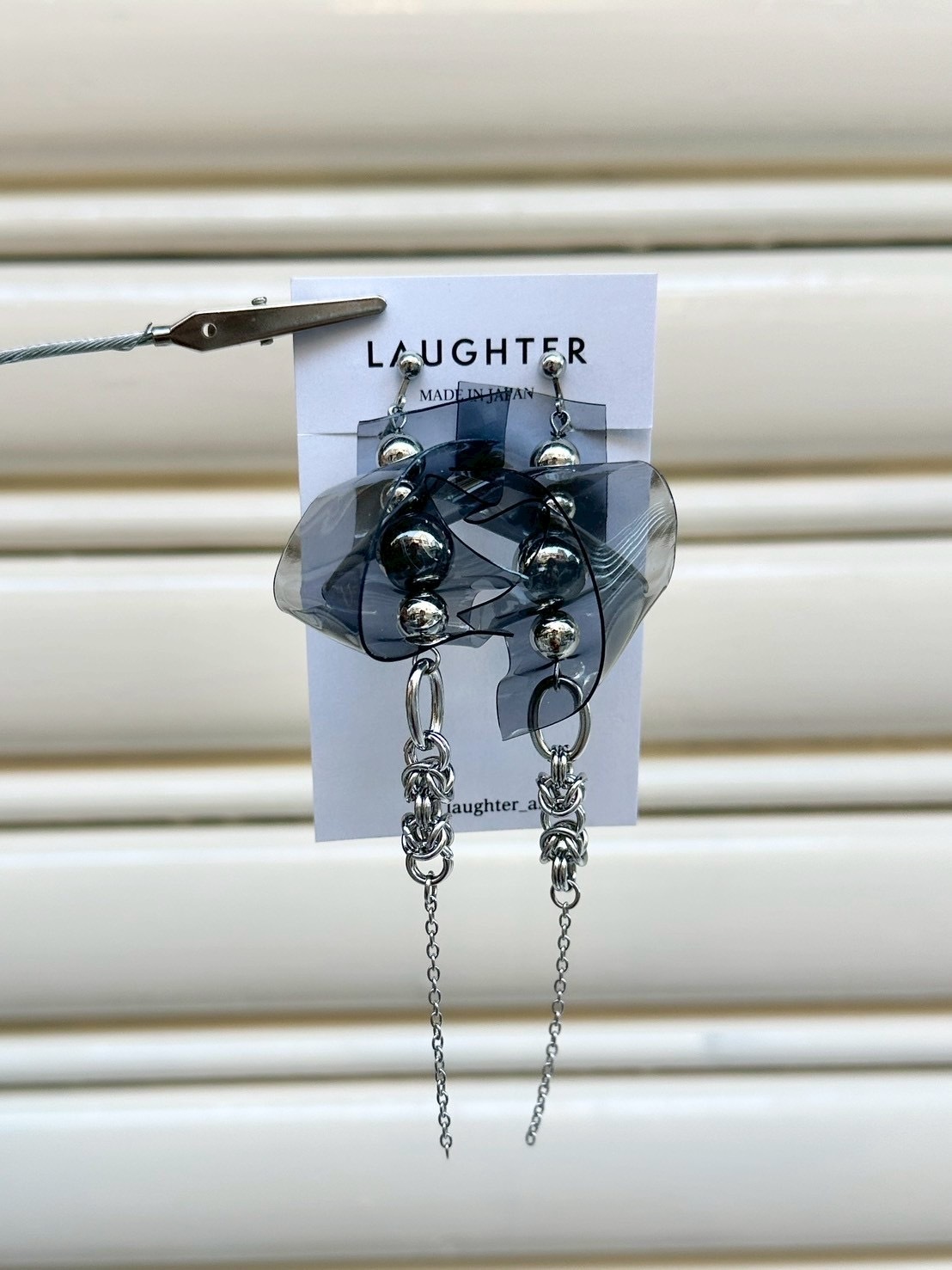 [LAUGHTER] PVC耳環 | 黑色耳夾 | NO.325