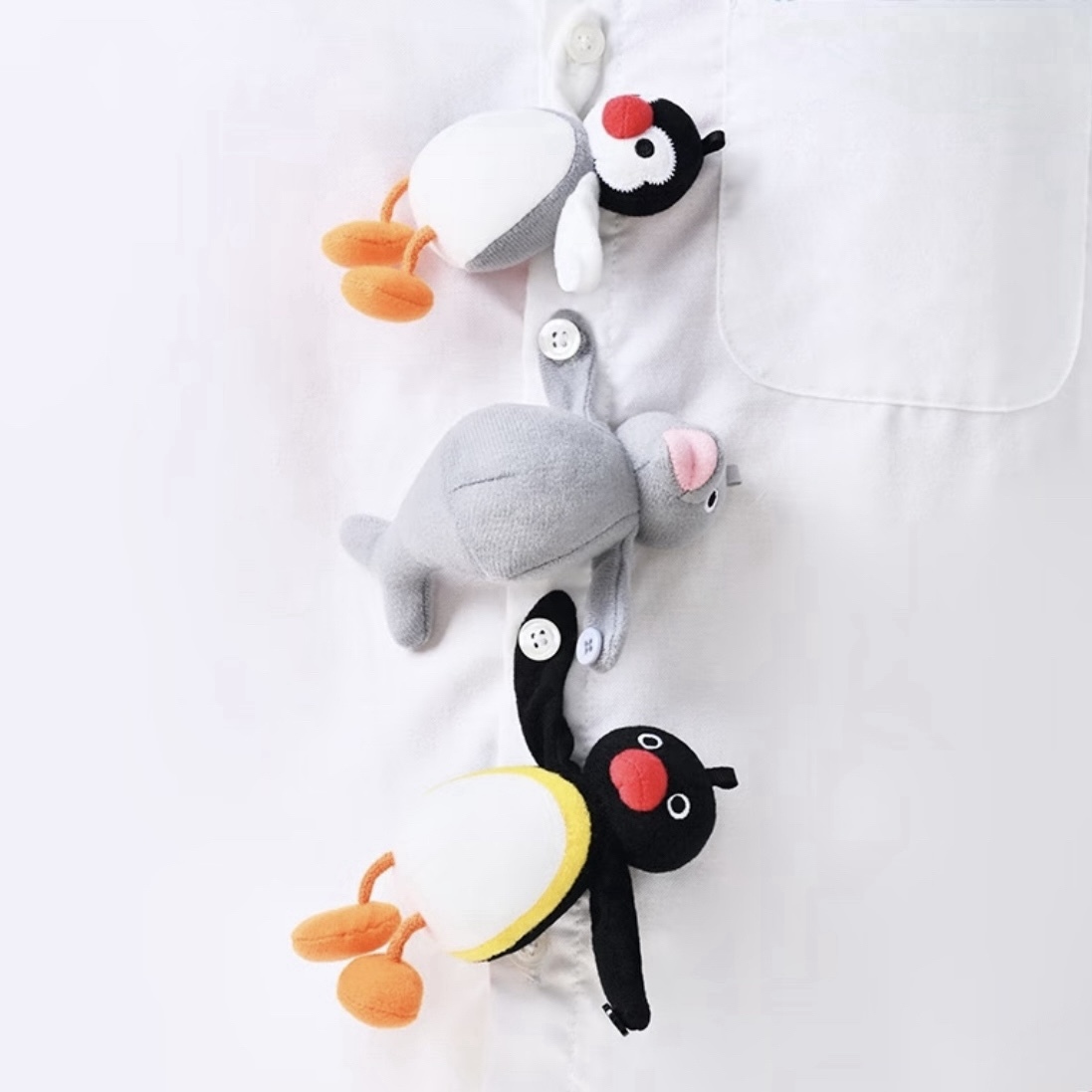 SHANDMOO x PINGU 企鵝 小腳腳組合 吊飾 企鵝家族 三個一組 毛絨玩偶 可愛