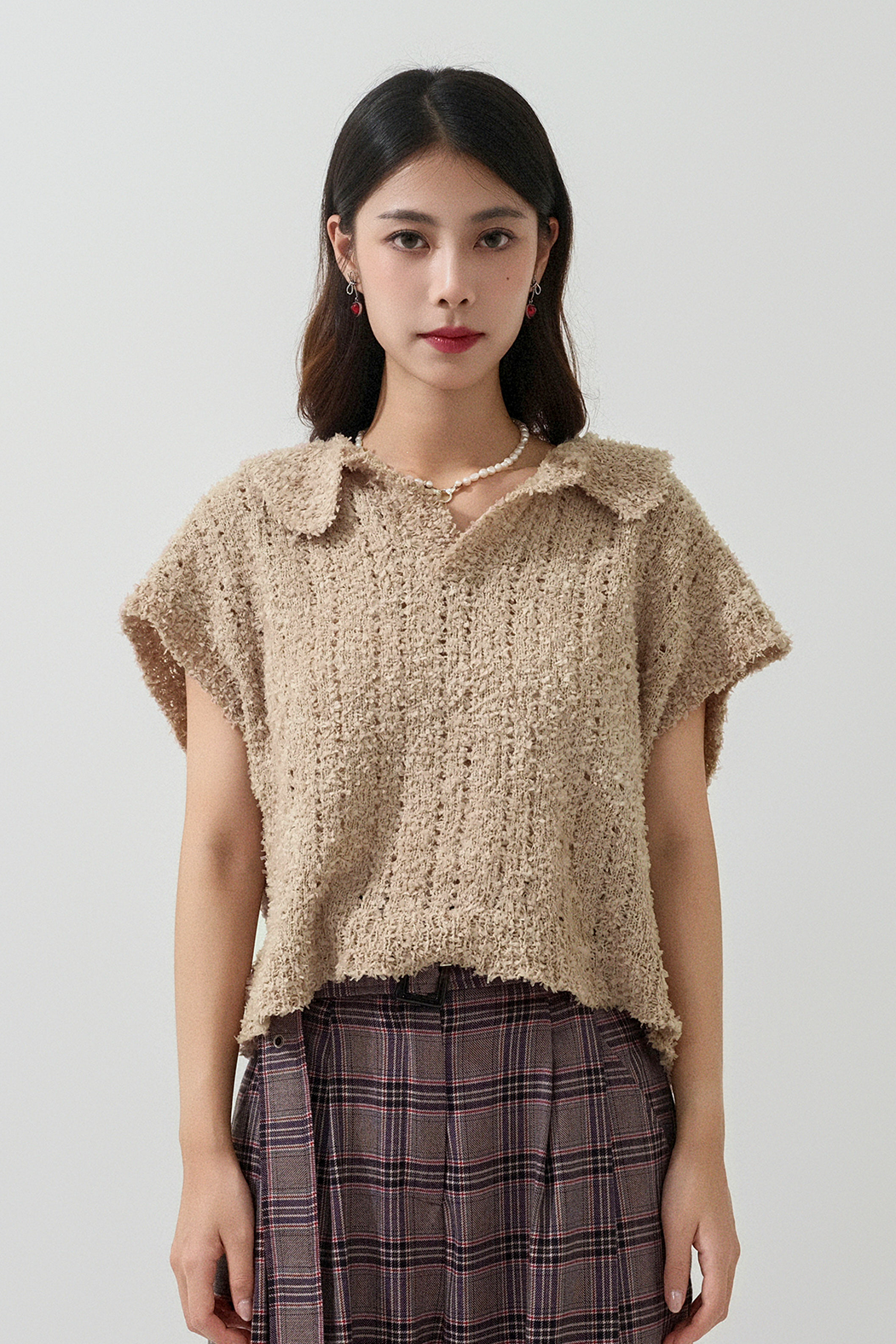 蘇蘇線polo領針織上衣（現貨款式）