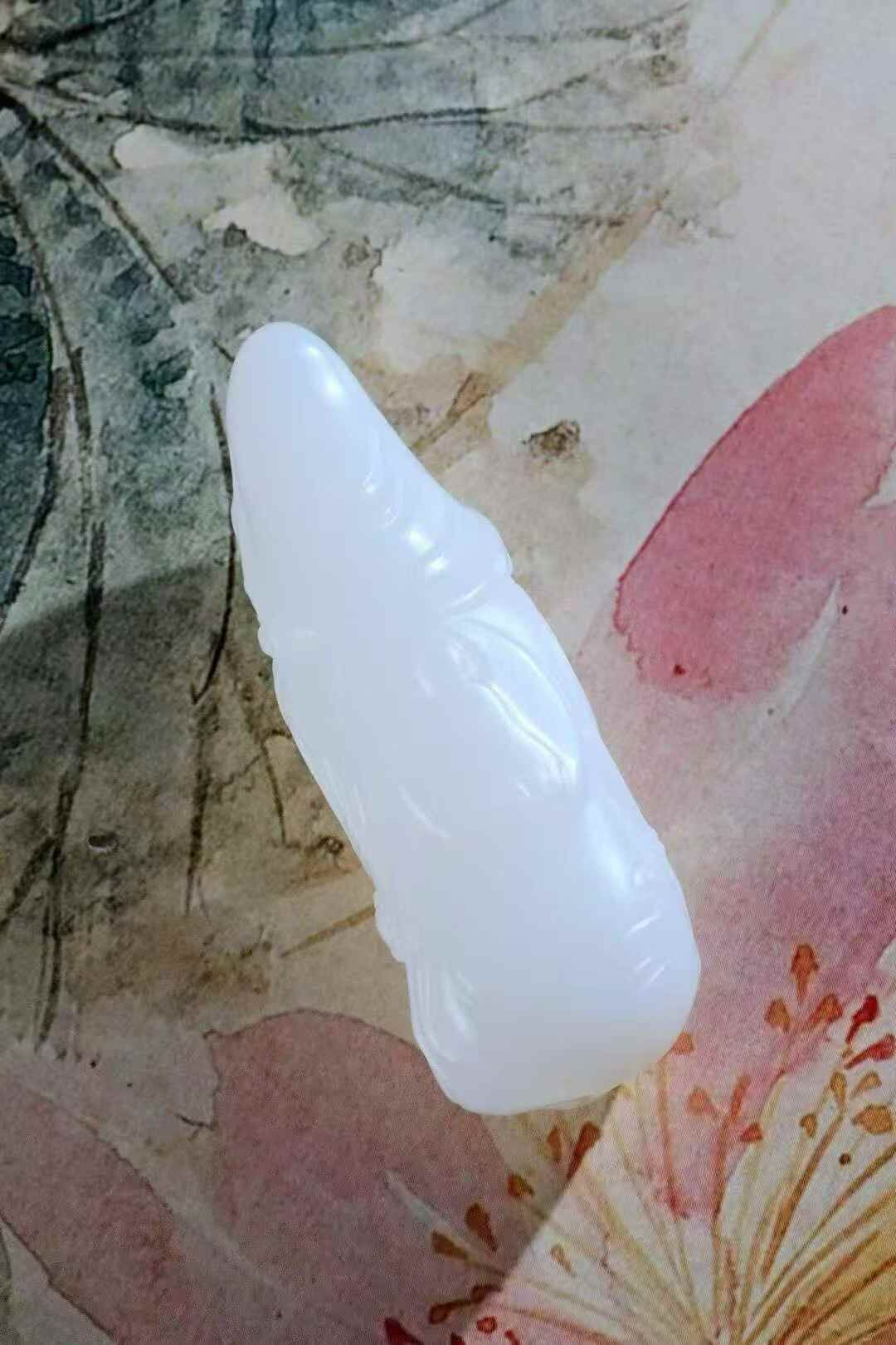 和田玉于田料觀音,天然和田玉軟玉