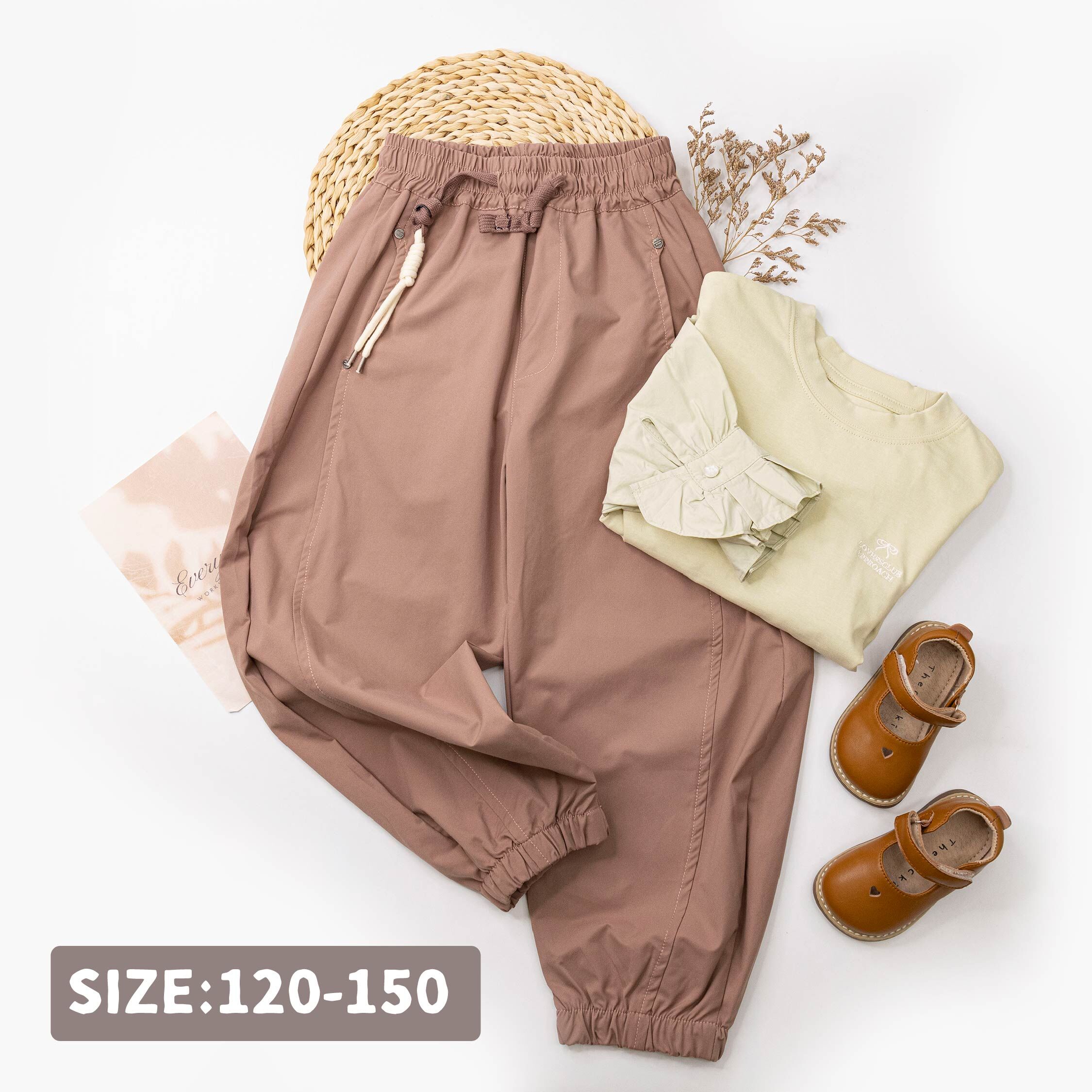 【H55116】不對稱造型抽繩質感縮口褲