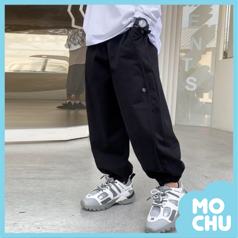 弧形線條縮口工裝褲(二色)