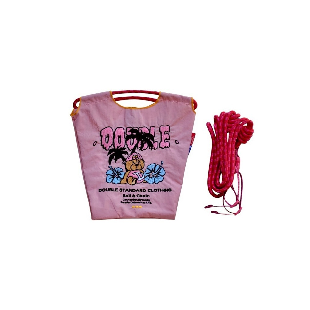 Ball＆Chain 刺繡環保購物袋 S號 - 粉 (0400012241)