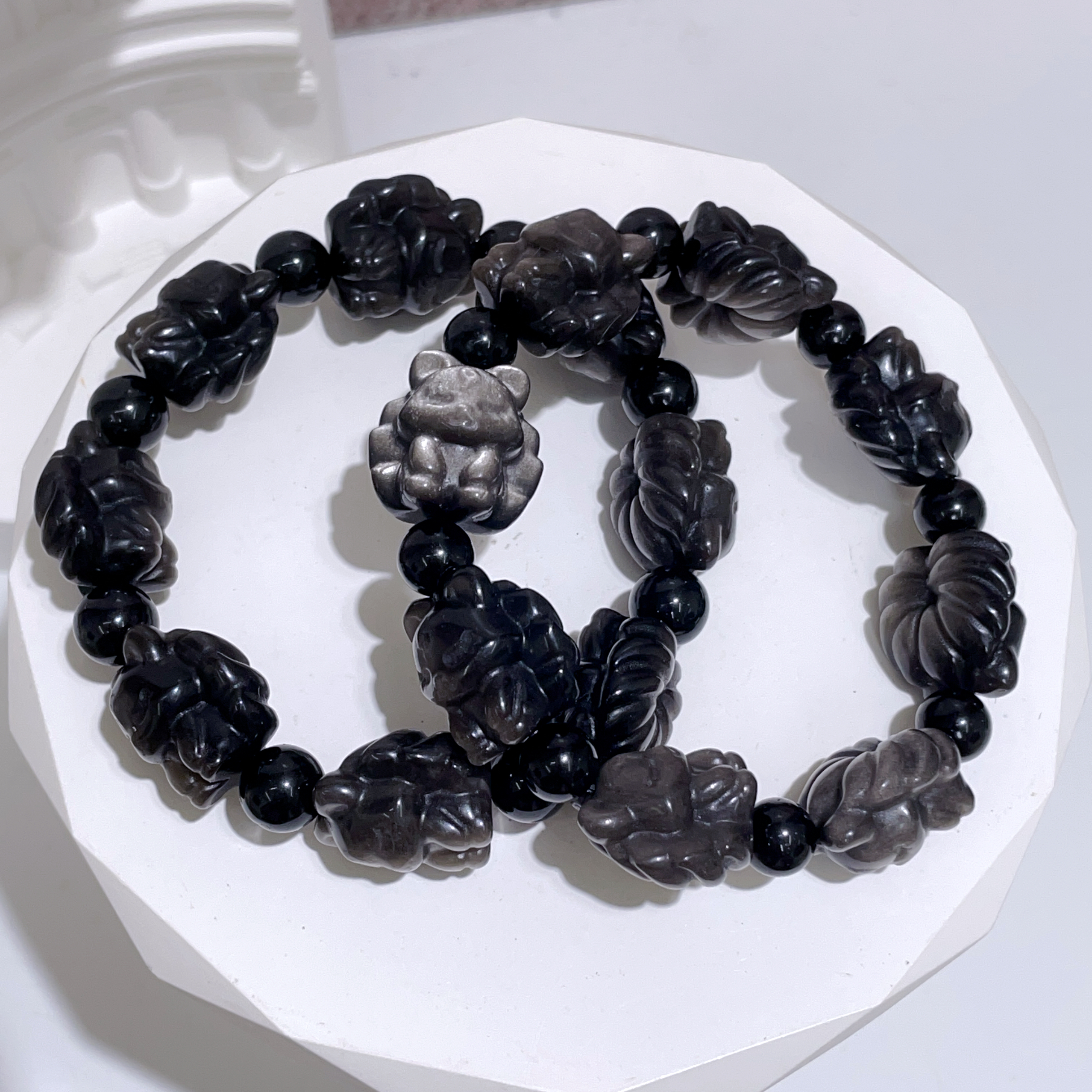 銀曜石九尾狐手串 18mm