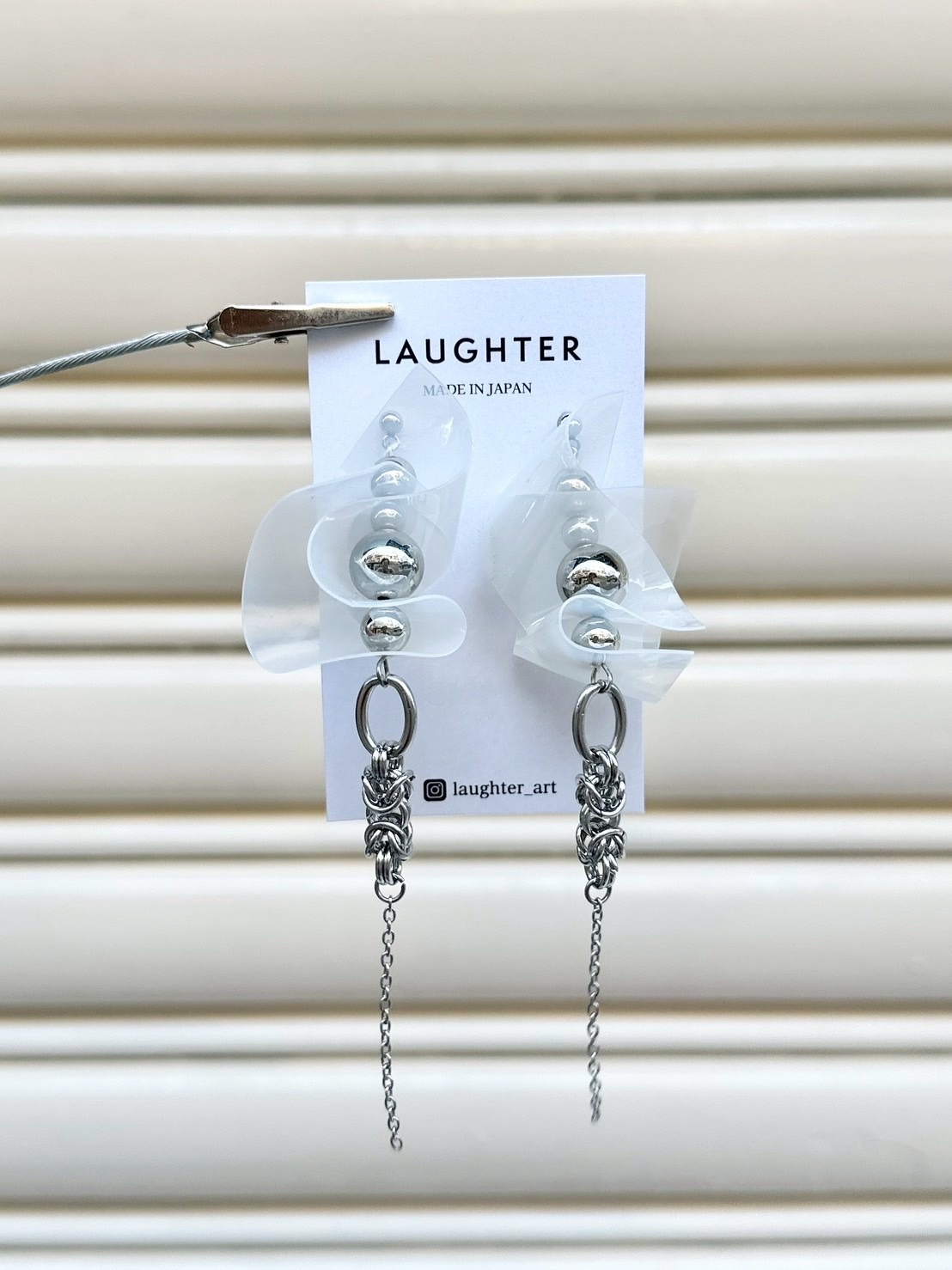 [LAUGHTER] PVC耳環 | 白色耳針 | NO.330