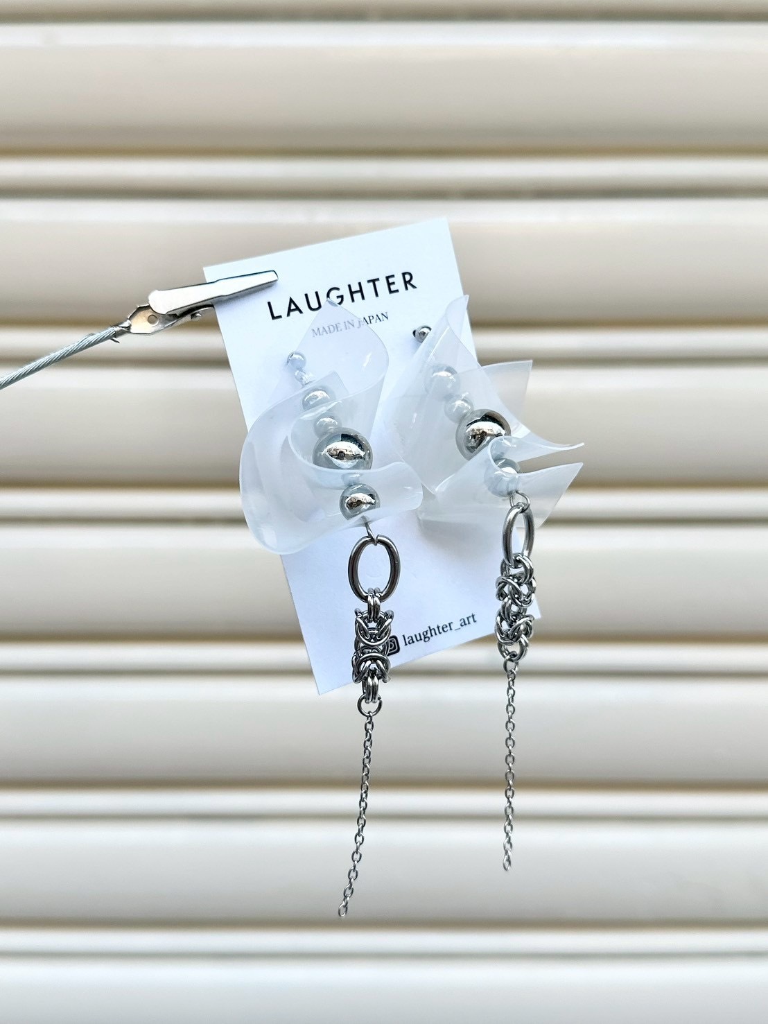 [LAUGHTER] PVC耳環 | 白色耳針 | NO.330