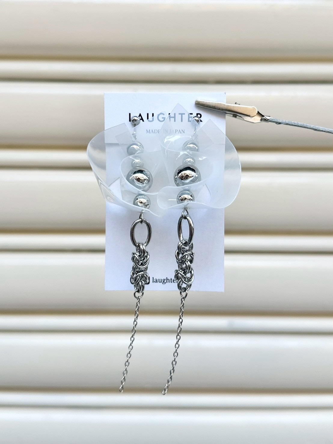 [LAUGHTER] PVC耳環 | 白色耳夾 | NO.331