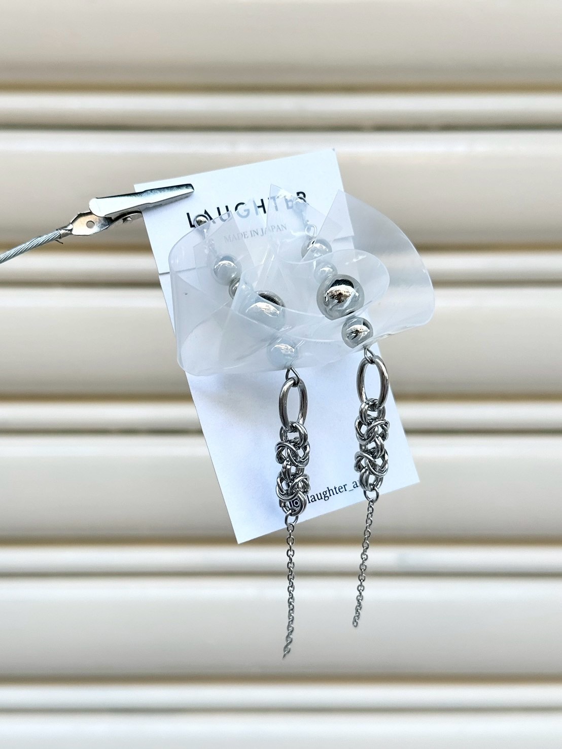 [LAUGHTER] PVC耳環 | 白色耳夾 | NO.331