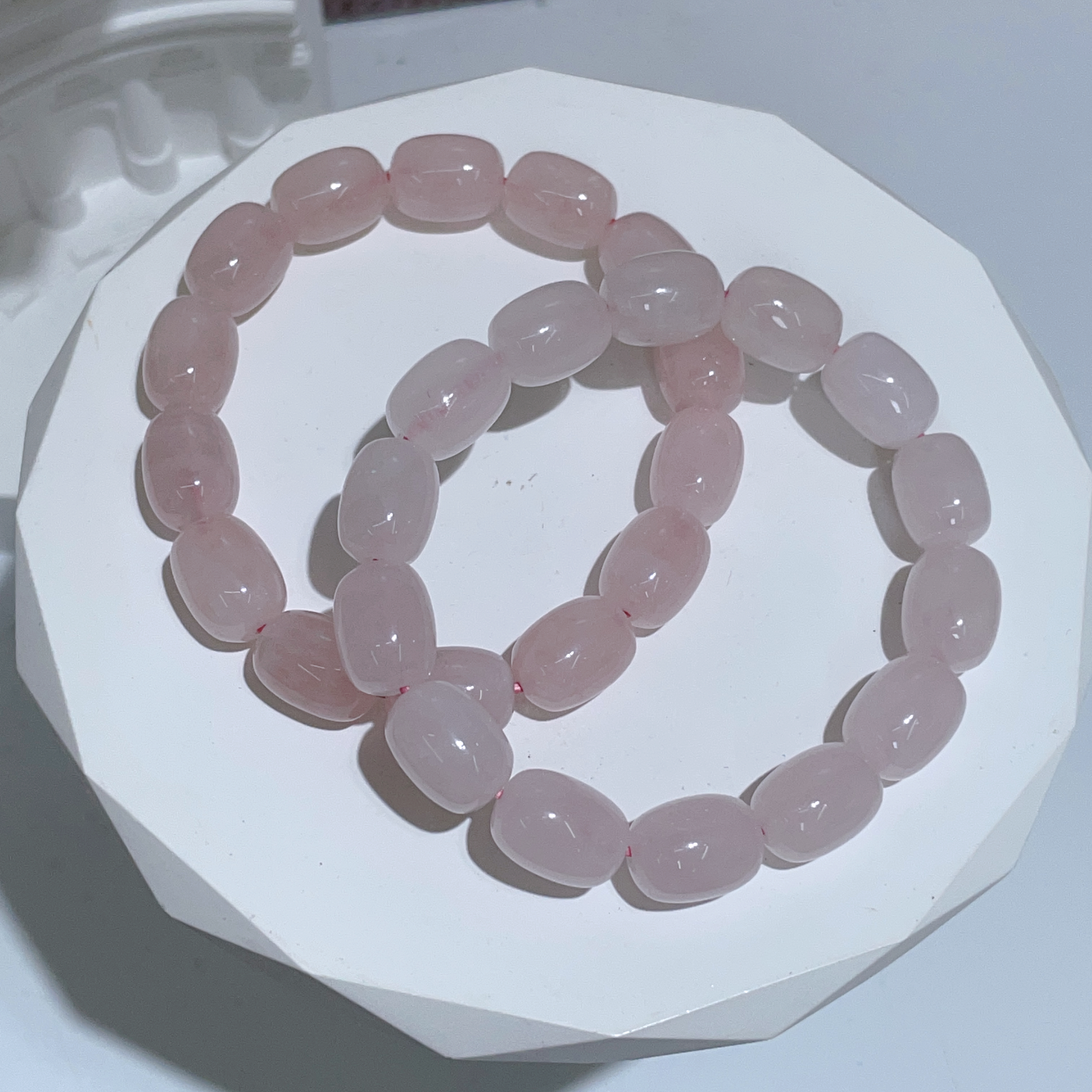 粉晶桶珠手串 10mm