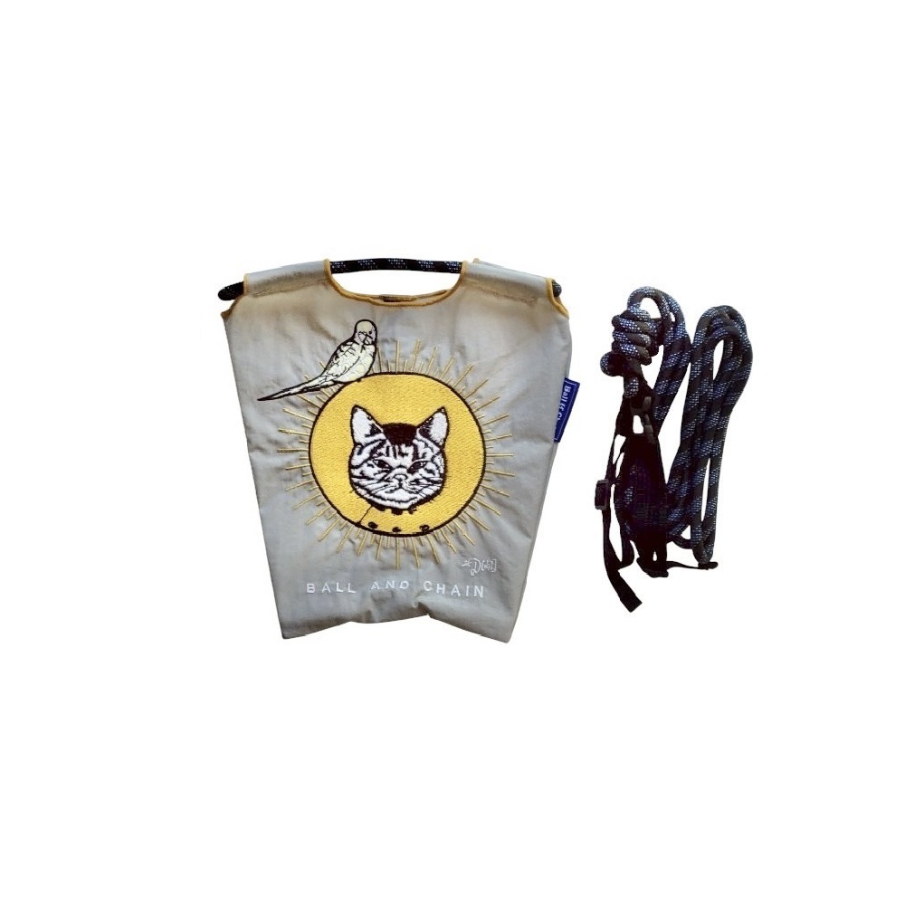 Ball＆Chain 刺繡環保購物袋 S號 - 淺灰 (31320127)