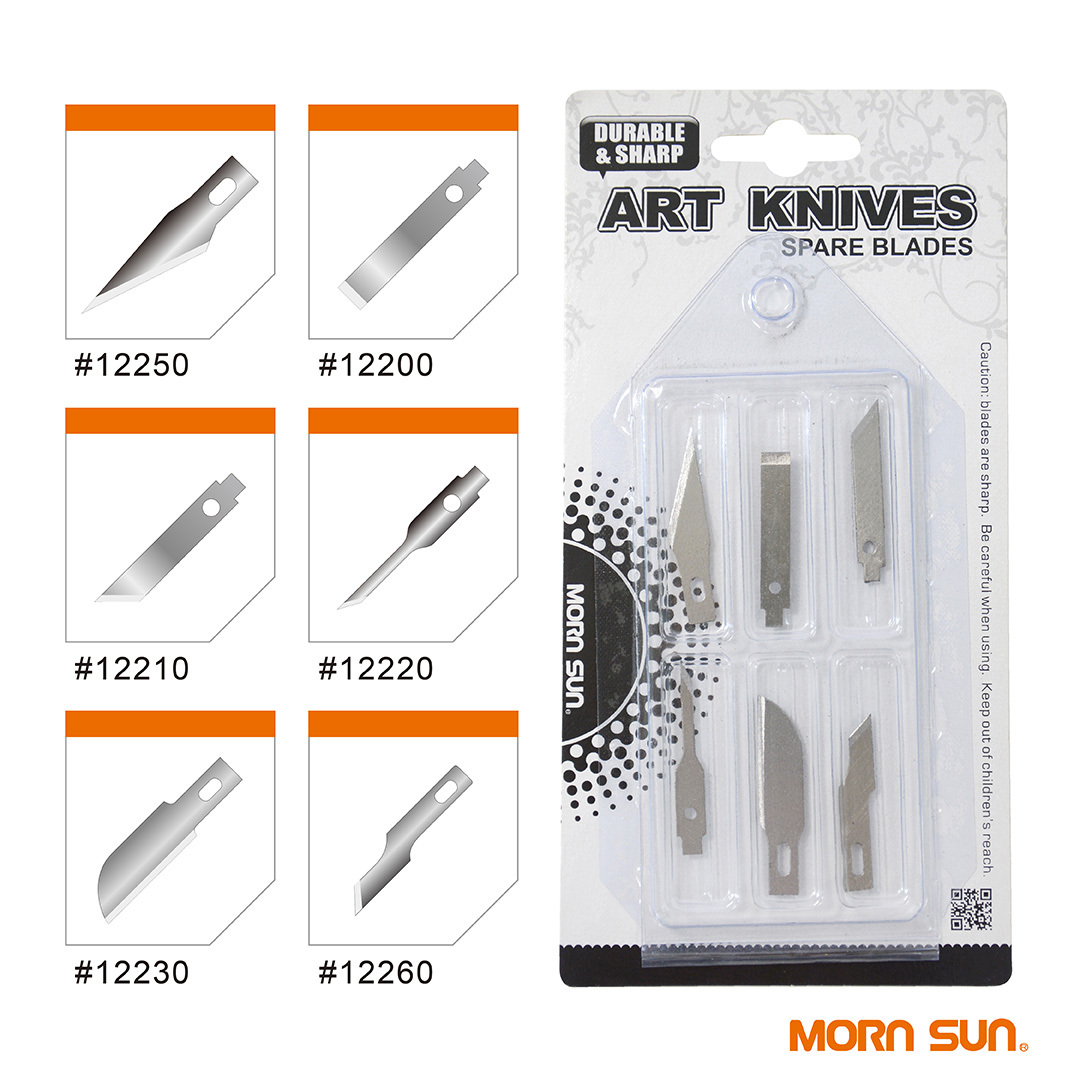 【專業型輕量模型筆刀】專用替換刀片-(6入一組) 多款刀片可替換 職人專用 美工刀 雕刻刀(外貿品)_MORNSUN