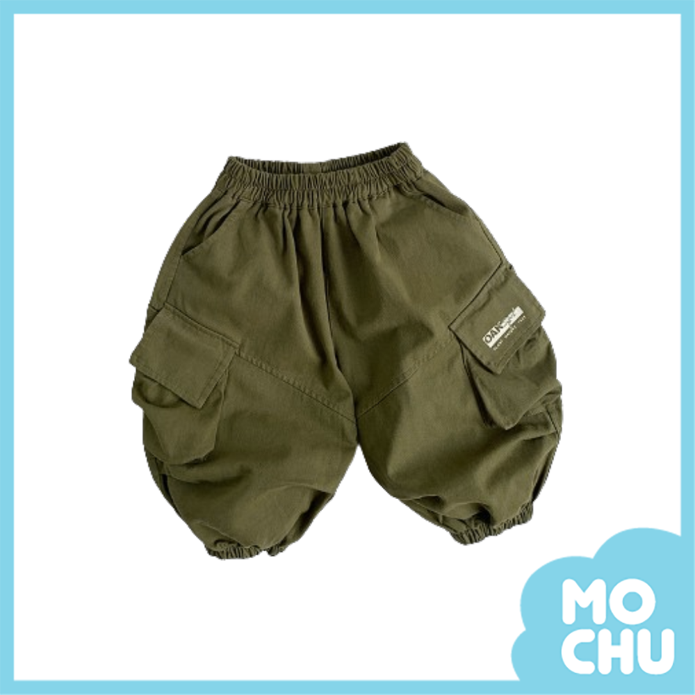 標籤口袋工裝長褲