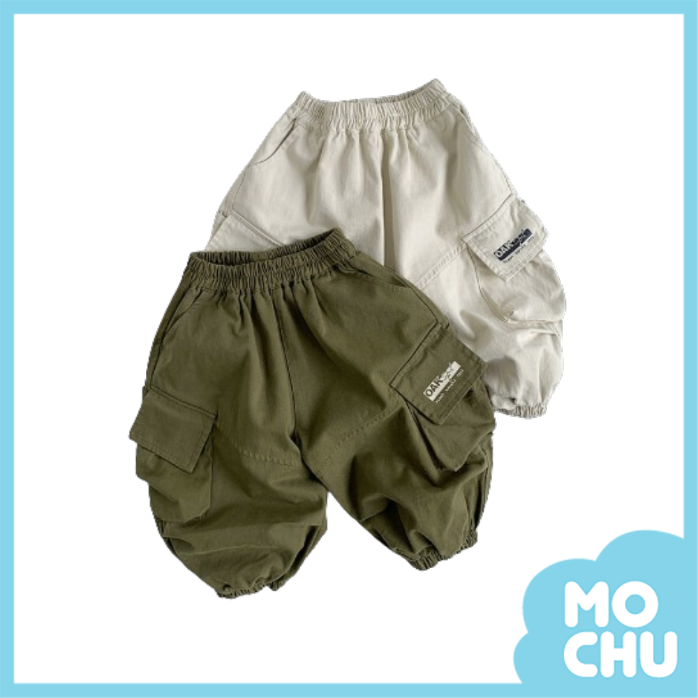 標籤口袋工裝長褲