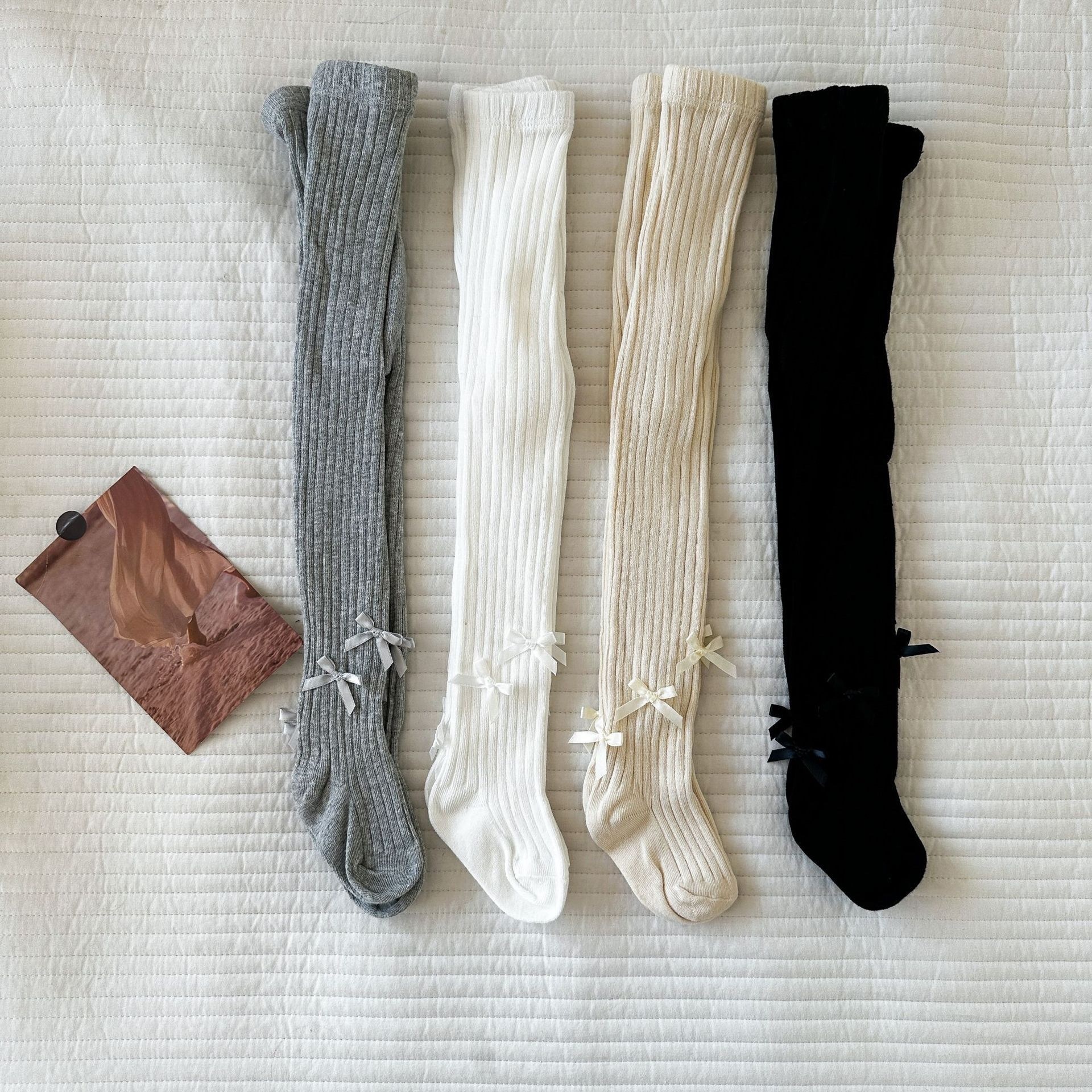 四色蝴蝶結褲襪