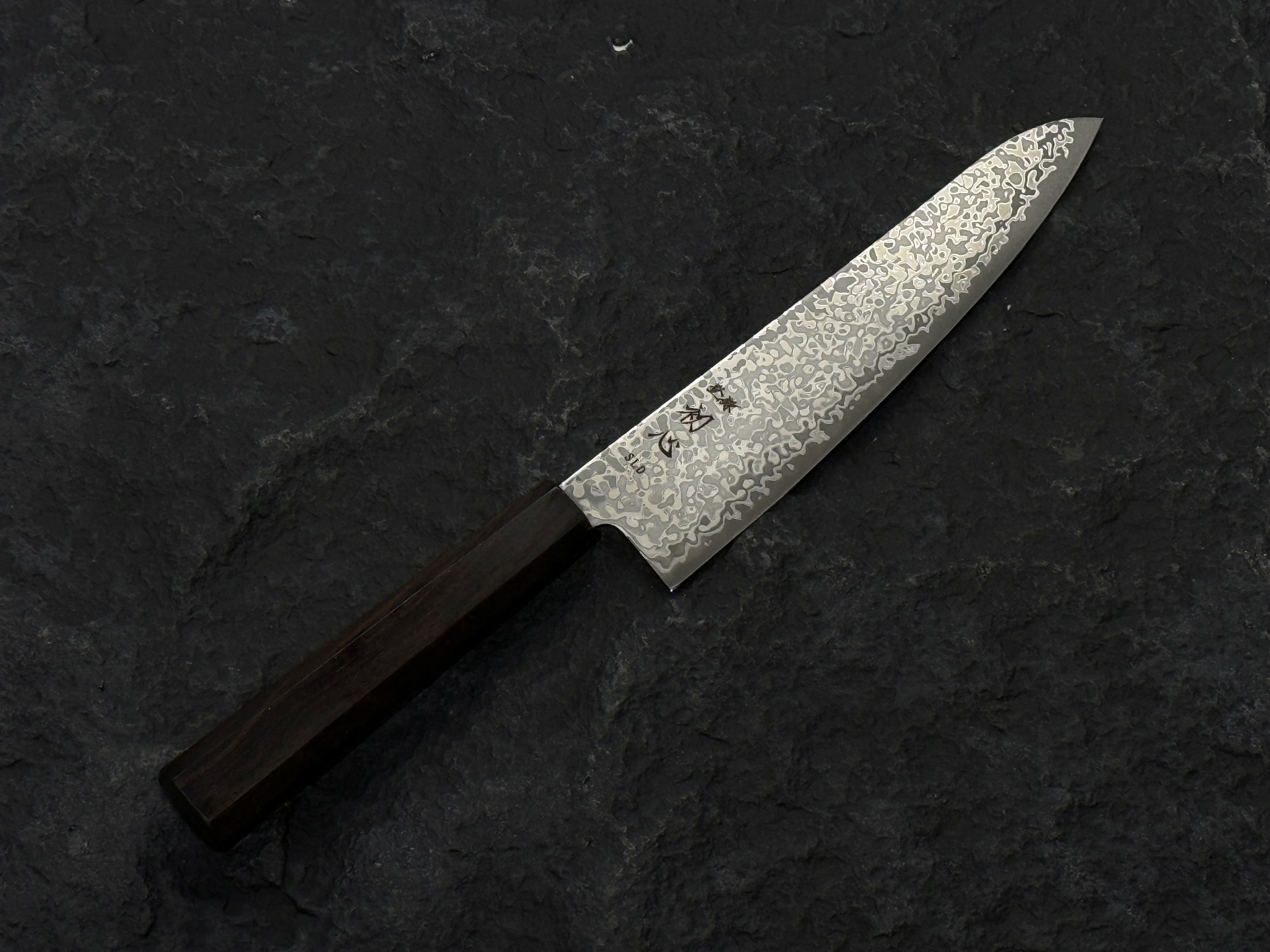 初心 光 SLD 大馬士革鋼 黑染 牛刀 黑檀柄