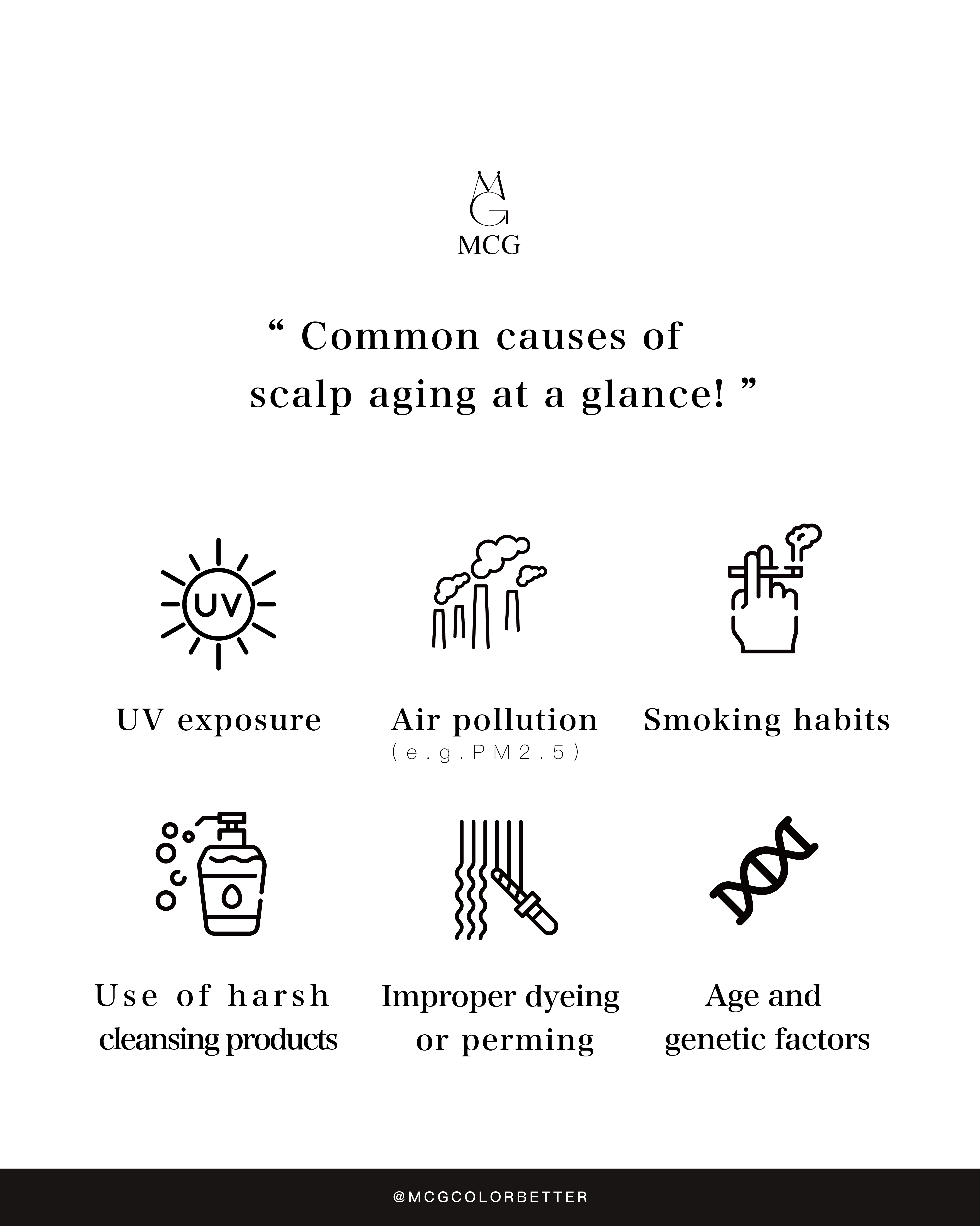 Common causes of scalp aging at a glance