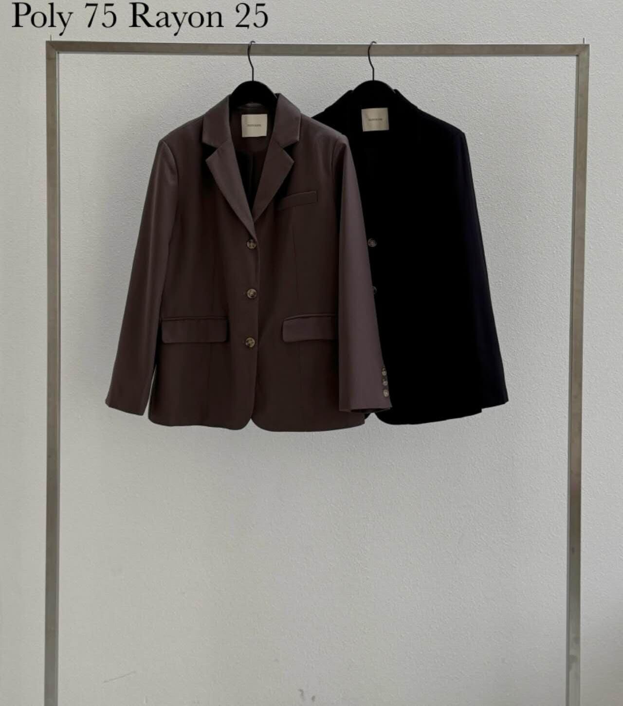 DR5016 知性翻領排扣雙口袋西裝外套