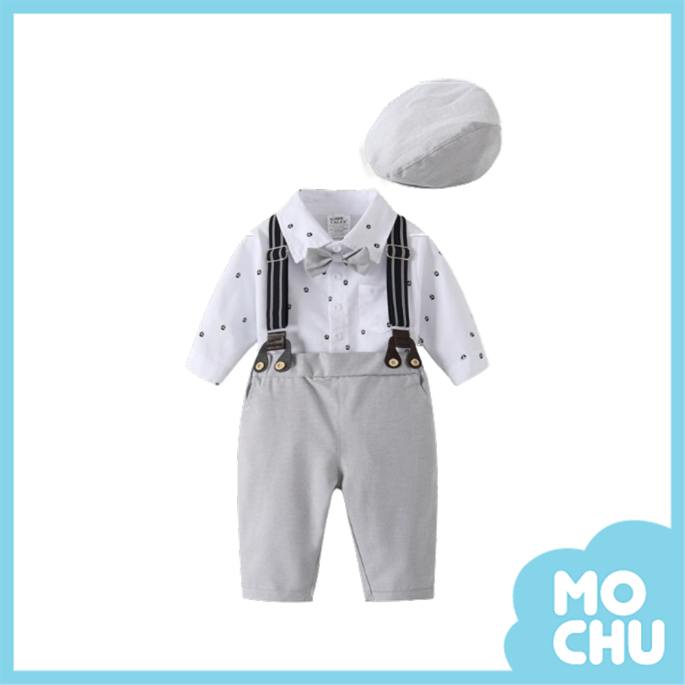 小圖紋紳士包屁衣四件組