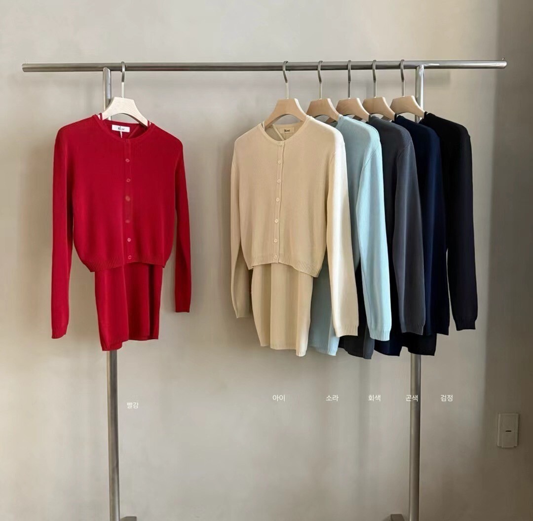 針織背心洋裝+針織外套組(特)