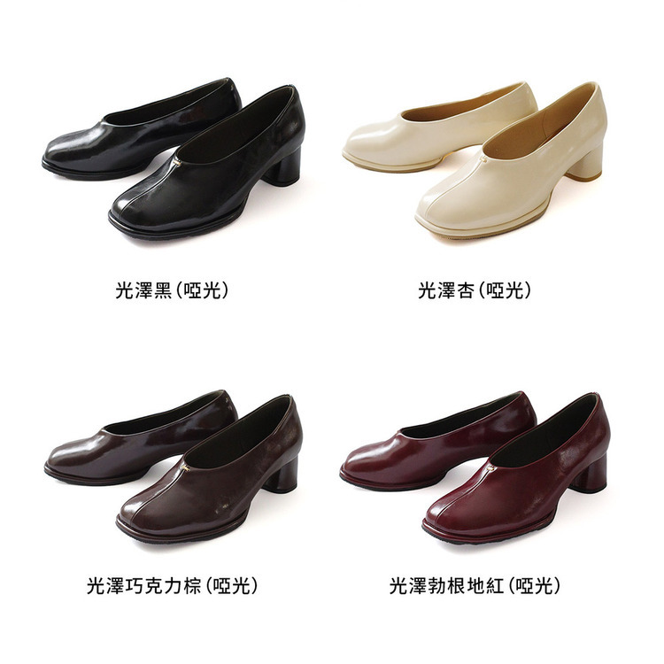 穩中帶感 斜方頭圓跟短靴高跟鞋【SY040】