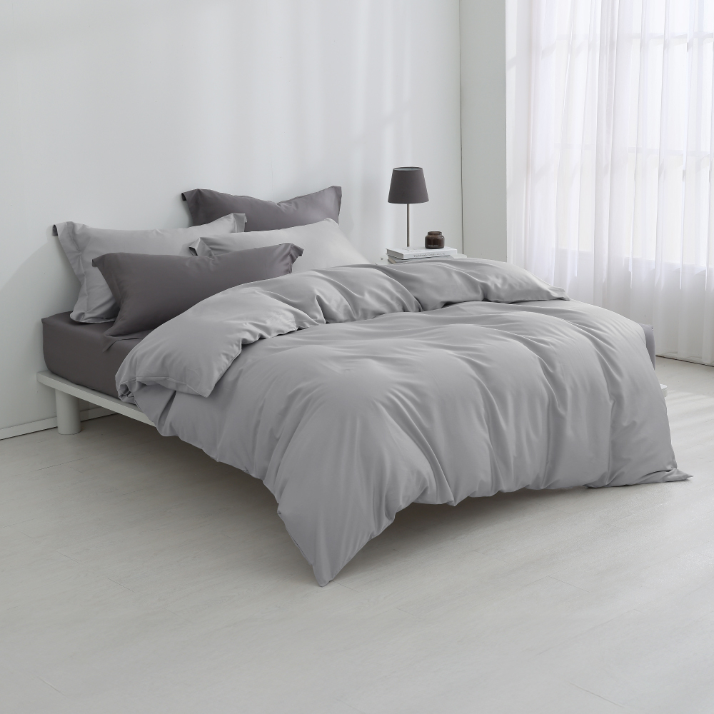 60支天絲棉｜67%天絲&33%純棉｜雙色配｜夜墨灰ｘ淺石灰