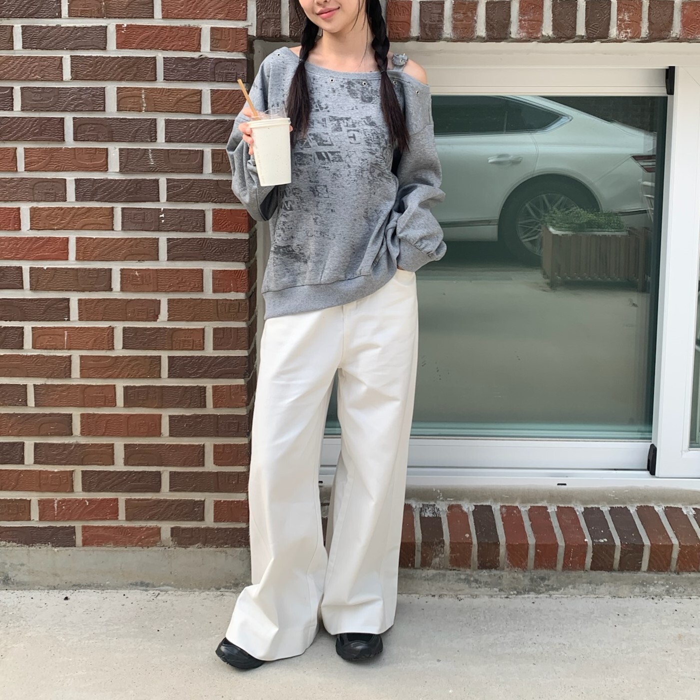 ISA_小個子服用! 俐落剪裁超挺版直筒寬褲_58055