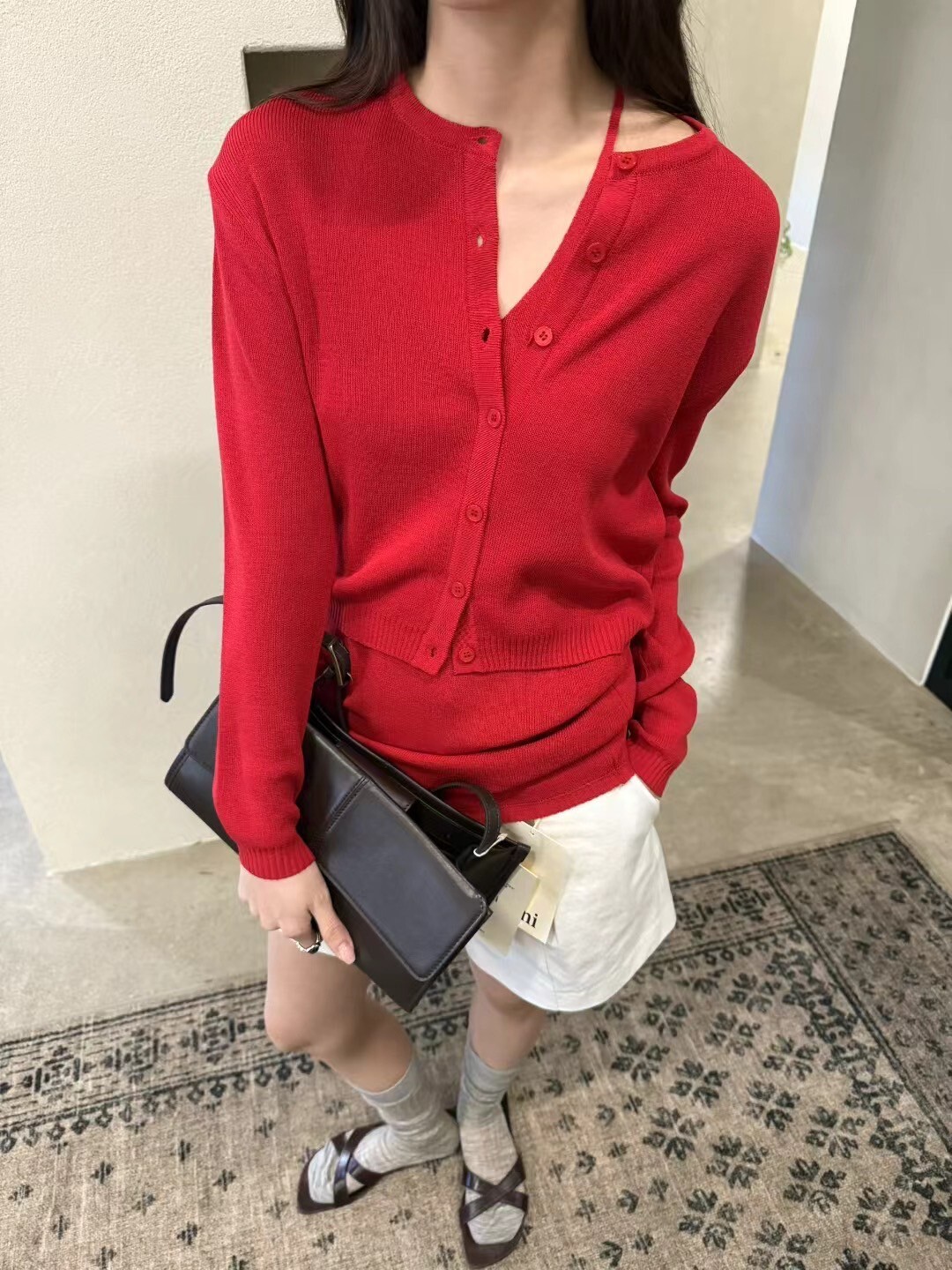 針織背心洋裝+針織外套組(特)