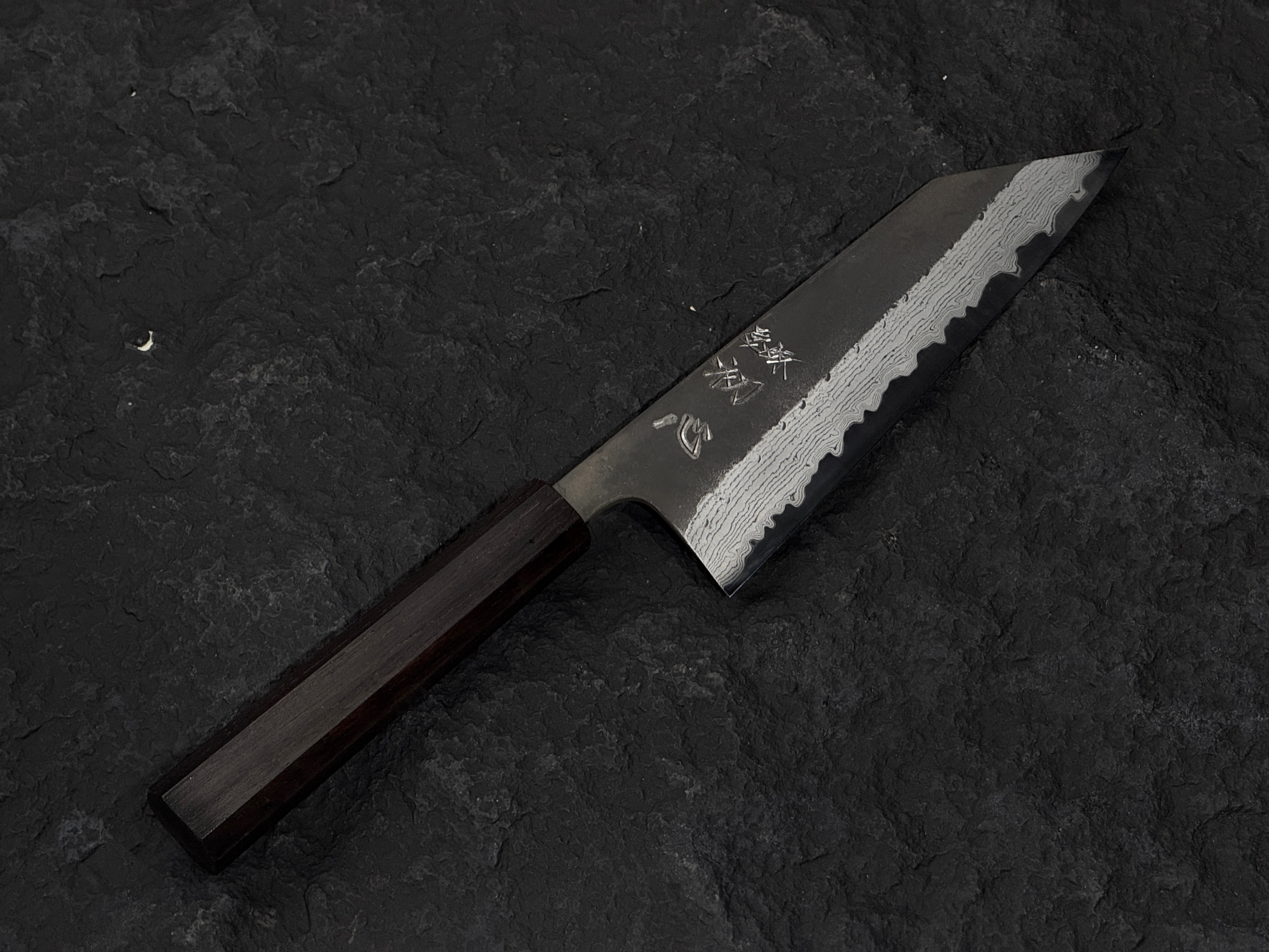 初心 蜃気楼 超青鋼 黒打 墨流 文化 黑檀柄