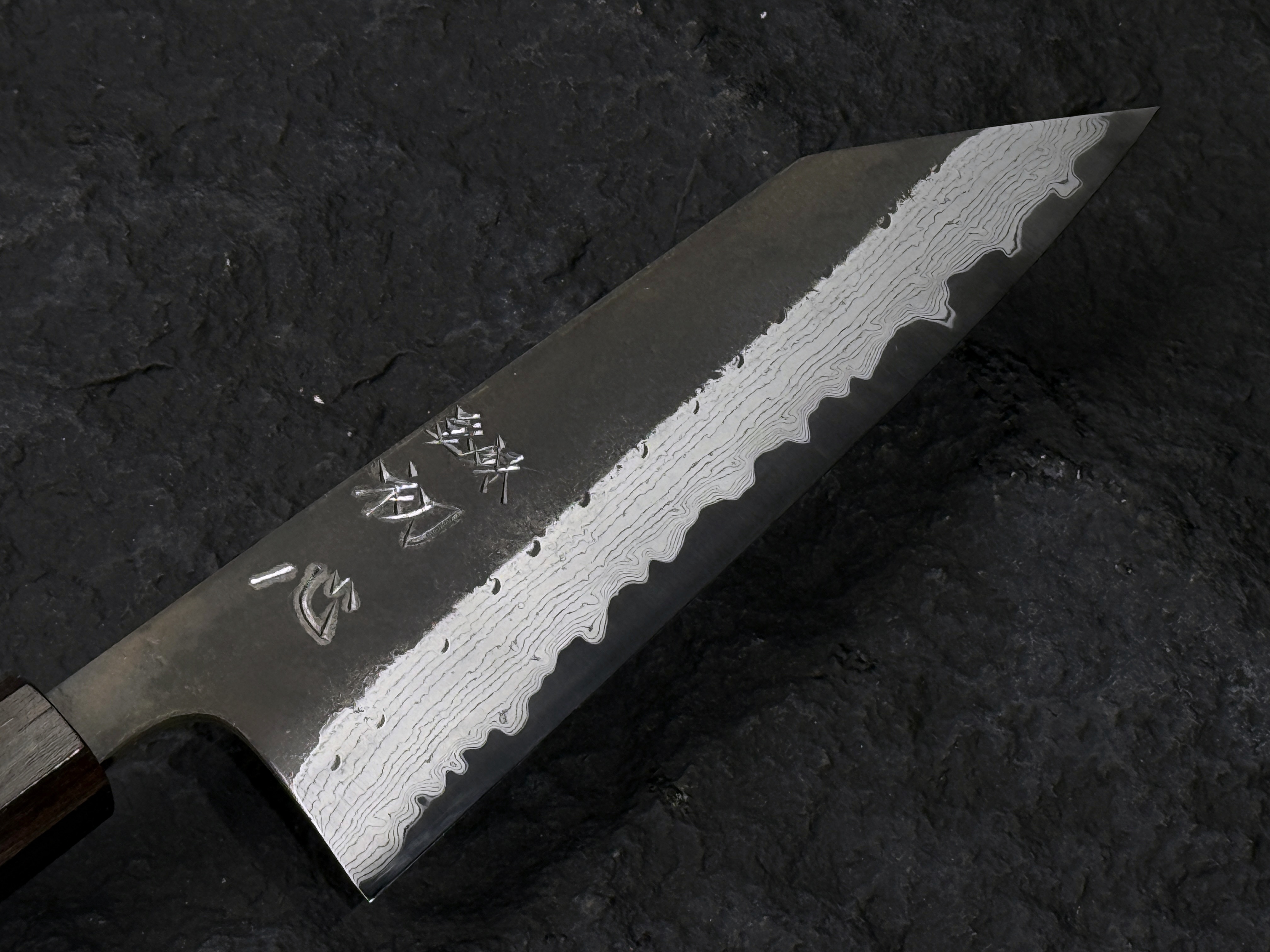 初心 蜃気楼 超青鋼 黒打 墨流 文化 黑檀柄