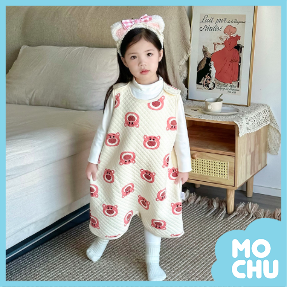 草莓熊夾棉防踢被