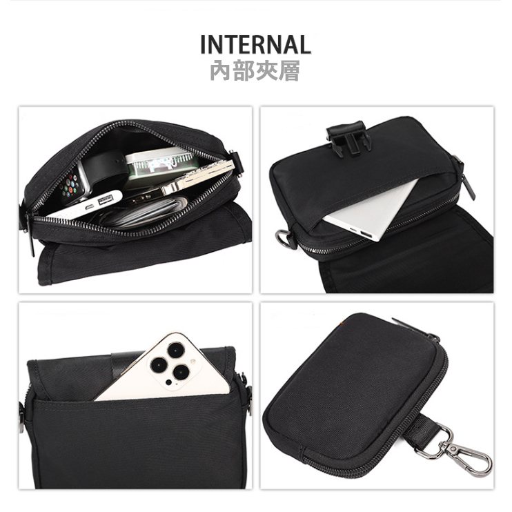 City Mute-卡夾二合一金屬扣設計斜肩包【BGHF10】