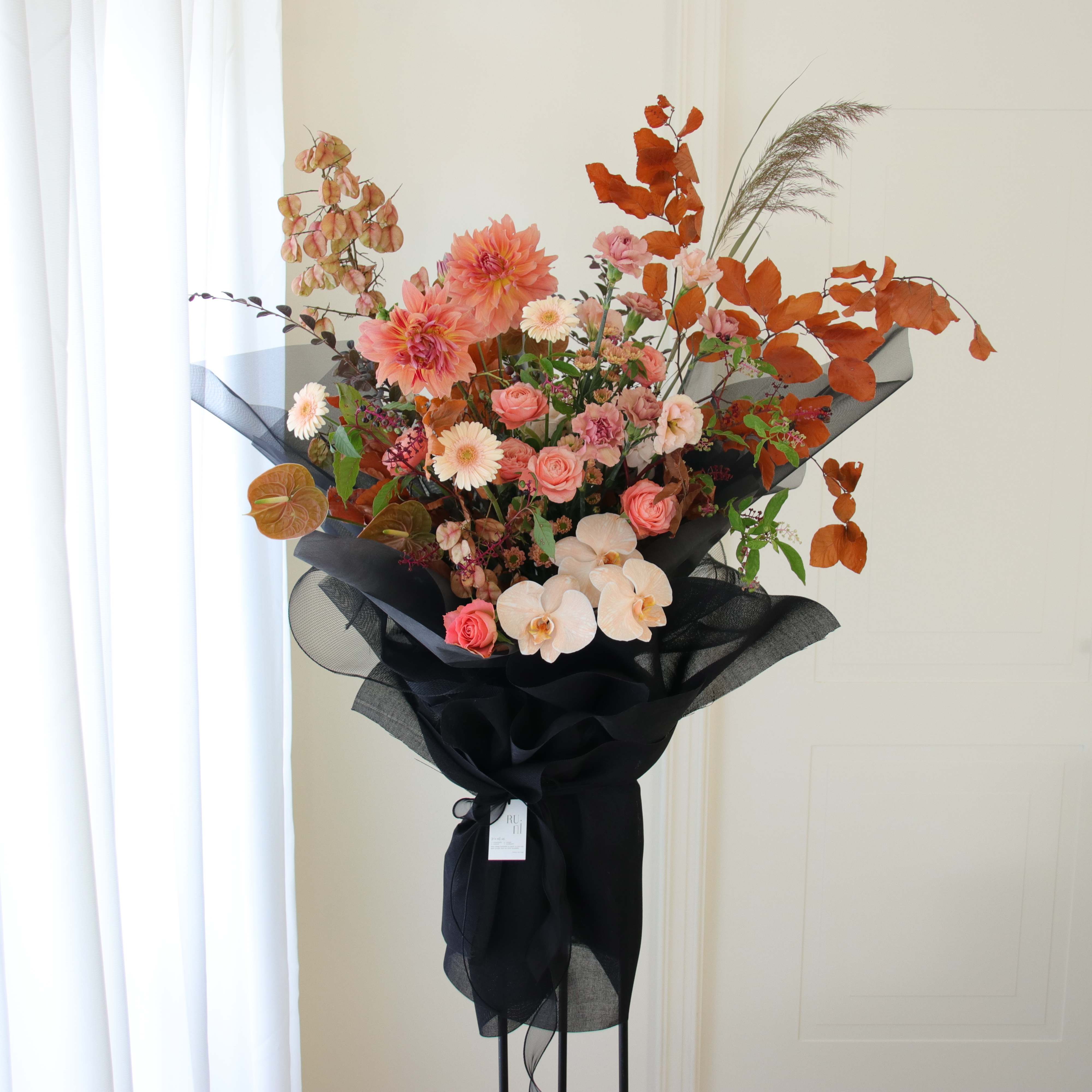 琥珀之秋- 秋色系高架花籃（包裝款）