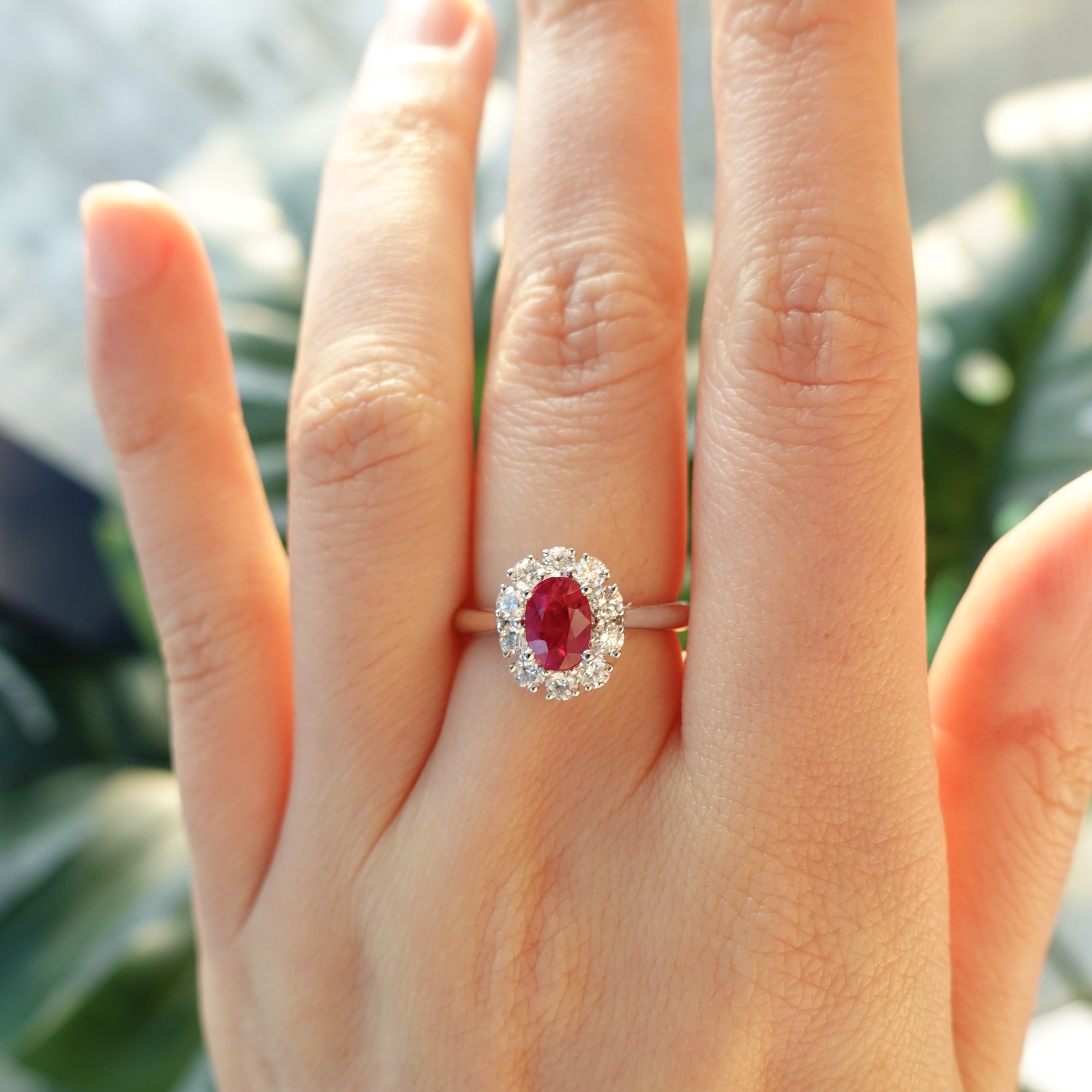 1.01ct緬甸產天然紅寶石18K金鑽石戒指-配AIGS寶石證書