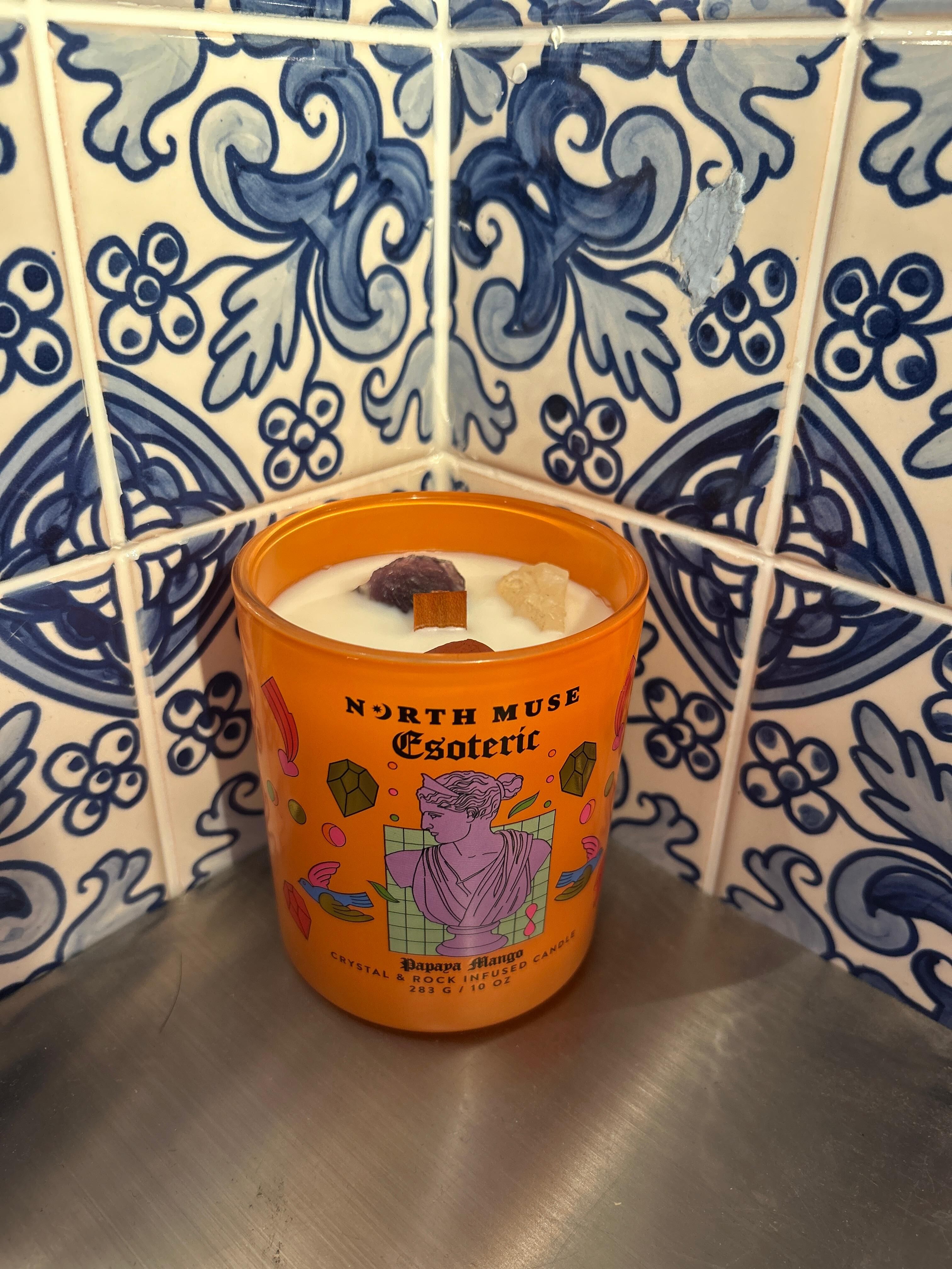 Blood Orange and Goji Crystal & Rock Infused Candle 440g