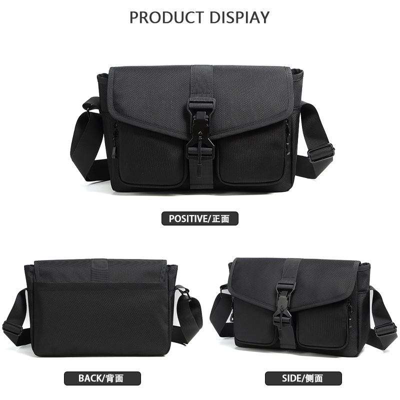 【BGHF11】City Mute-雙前袋設計機能商務斜肩包