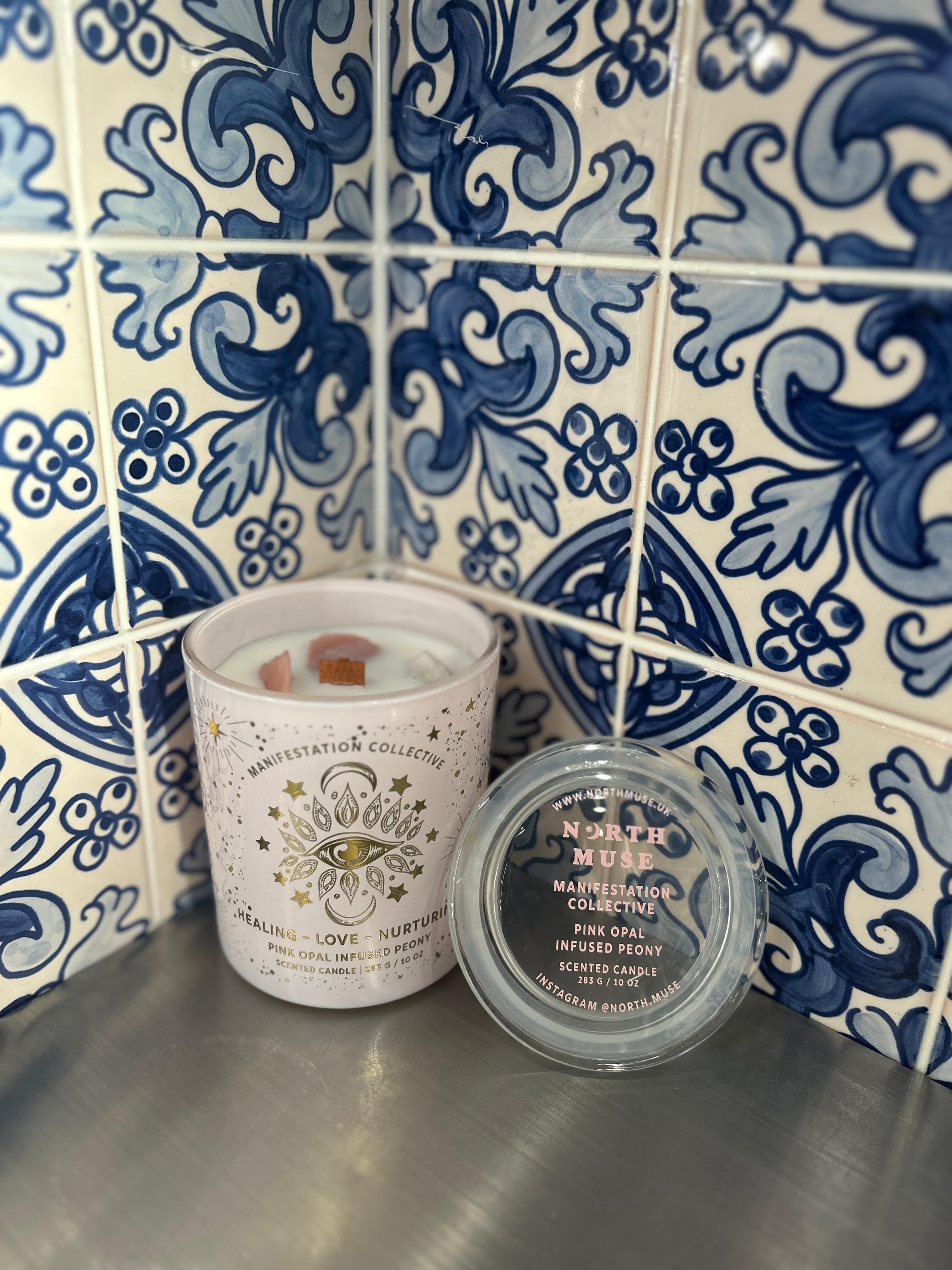 Manifestation Collective Pink Opal Infused Peony Scented Candle 440g