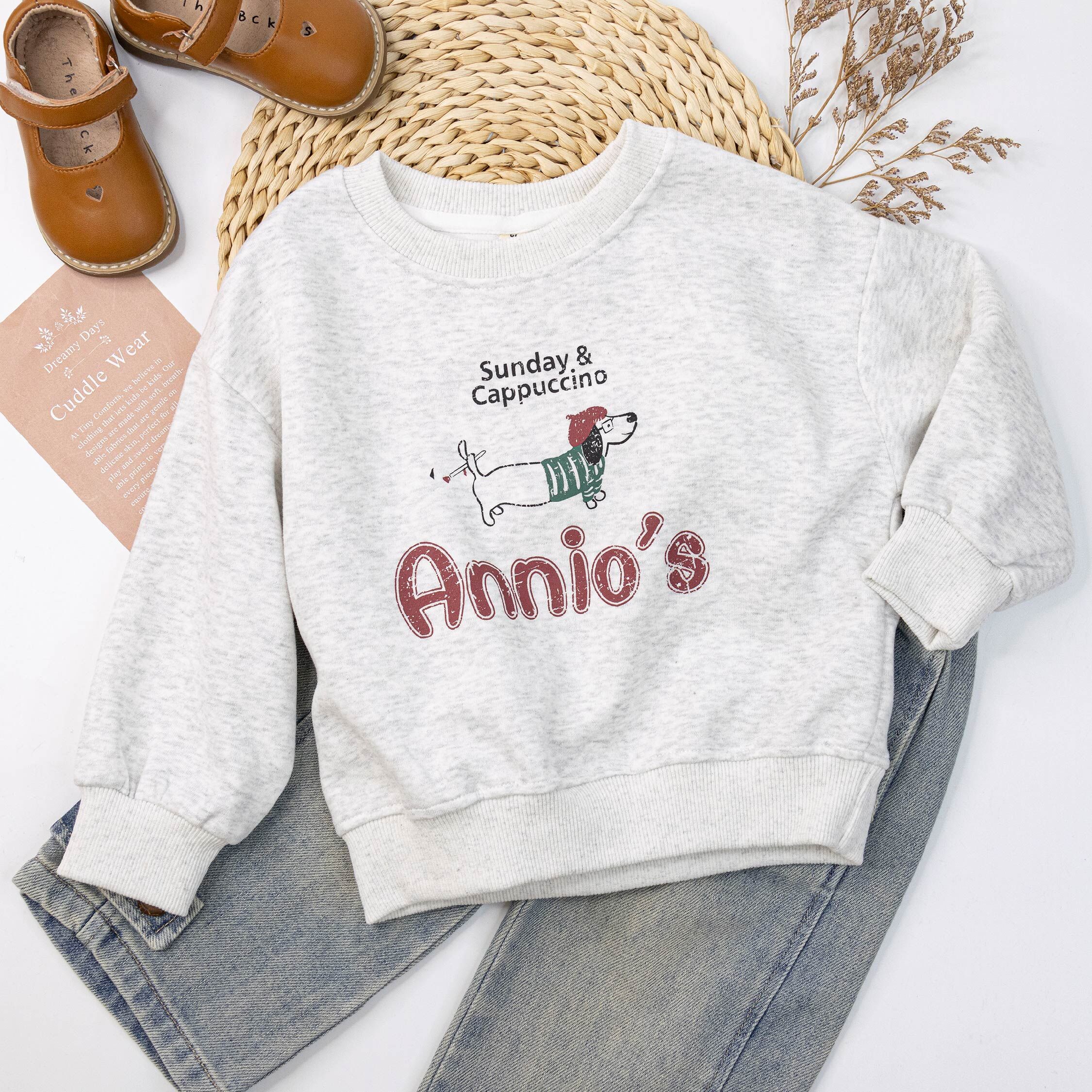 【H55467】藝術斑駁狗狗小畫家上衣＊二色