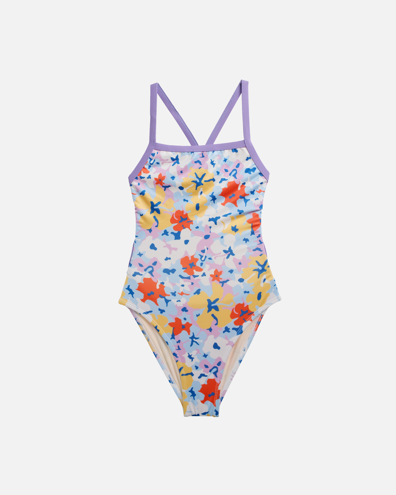 【小花蔓澤蘭x優格紫邊】ARE 泳著｜無墊練習泳裝