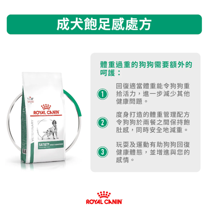 Royal Canin - 獸醫配方 - Satiety Support Weight Management (SAT30) 成犬飽足感處方乾糧