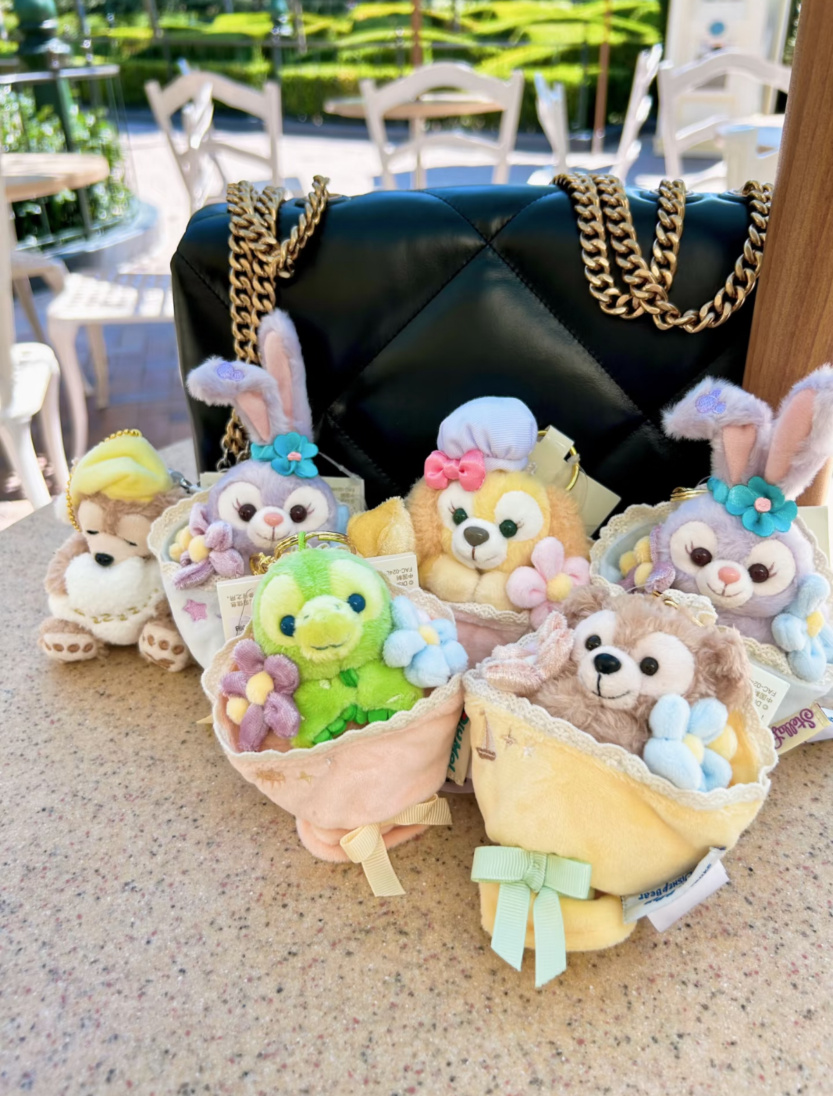 迪士尼 官方正版 達菲家族 迷你花束系列 毛絨鑰匙圈 吊飾 花束 7款(任買兩件711免運)/預購