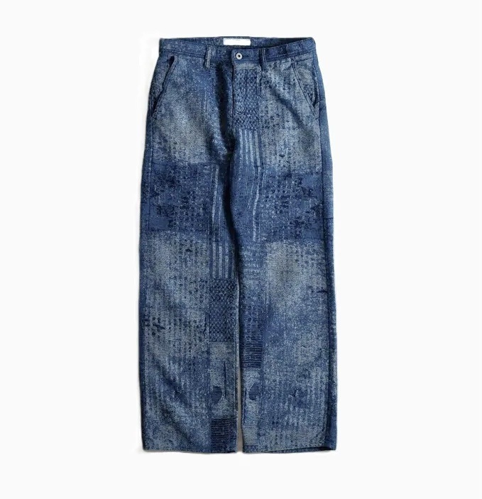 FDMTL JAPAN BORO JAQUARD WIDE PANTS RINSE - PRE ORDER ITEM (預訂中)