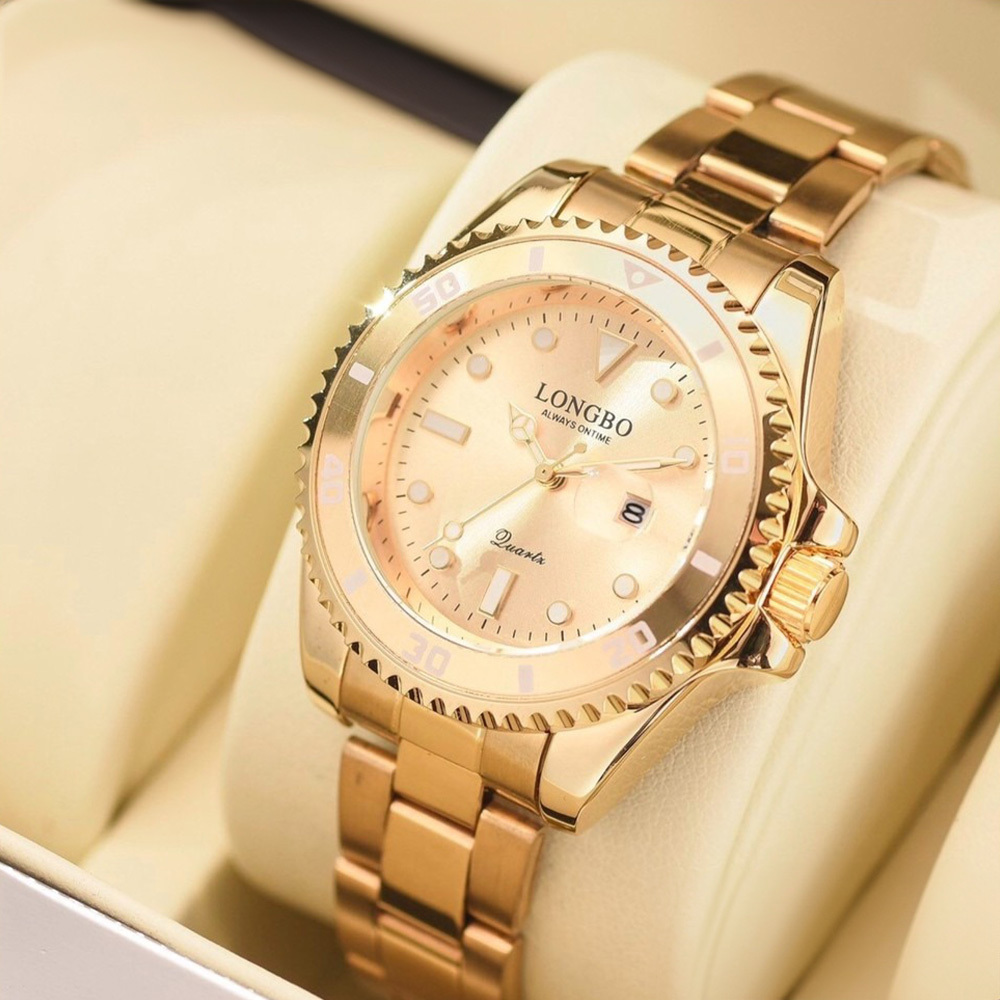 【LONGBO 朗博】LB-80785 女款水鬼系列 小錶徑 日期顯示 不鏽鋼 女錶 手錶