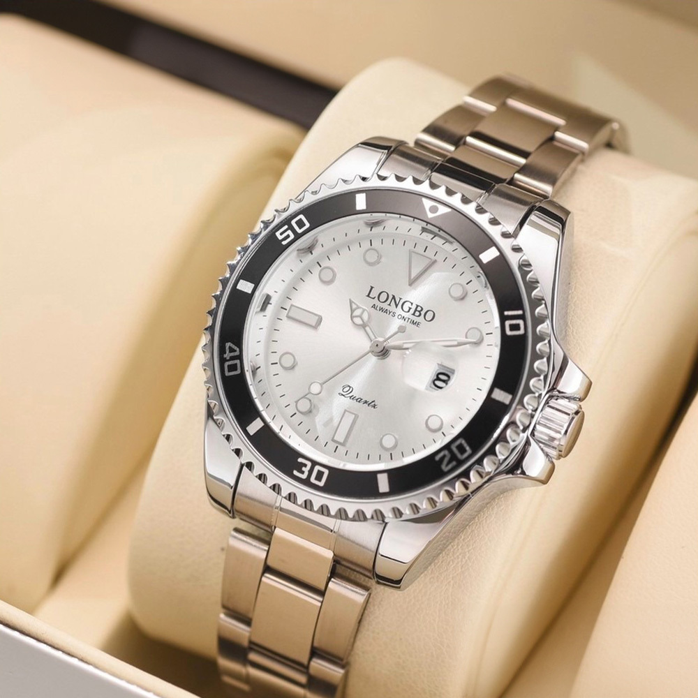 【LONGBO 朗博】LB-80785 女款水鬼系列 小錶徑 日期顯示 不鏽鋼 女錶 手錶