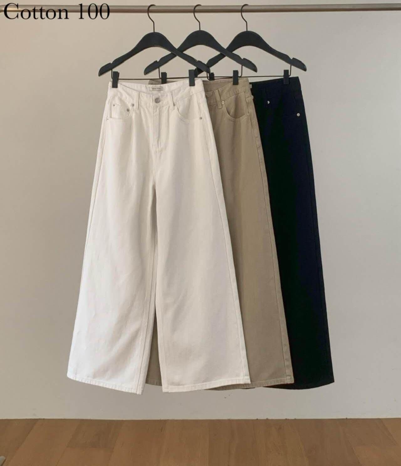 DR5029 高腰牛仔棉直筒休閑褲