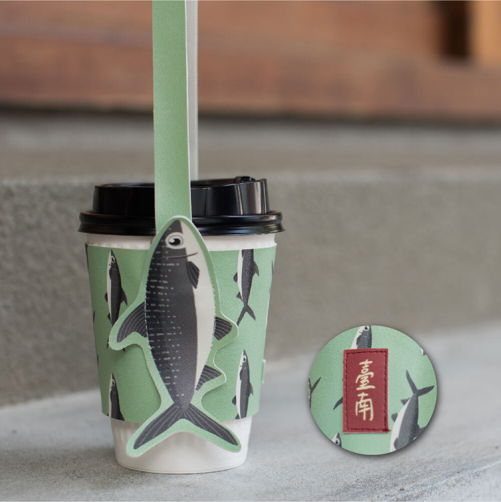 環保杯袋-臺南虱目魚(薄荷綠)