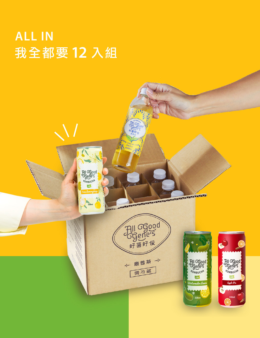 免運-我全都要 !    不做選擇 ALL  IN 康普茶 12入組