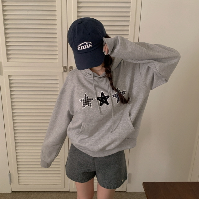 【優惠價預訂】韓國3粒星星連帽衛衣（4色）